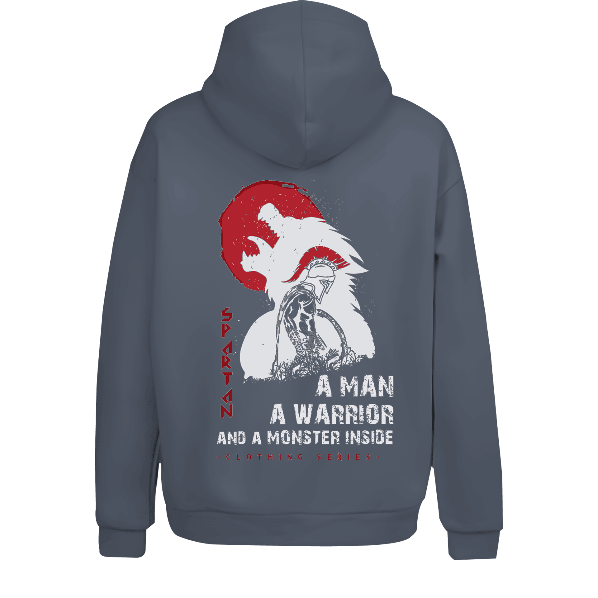 A Man A Warrior And A Monster Insıde Ön ve Arka Baskılı  Warrior Series Ön Nakışlı ve Arka Baskılı (Unisex Hoodie)