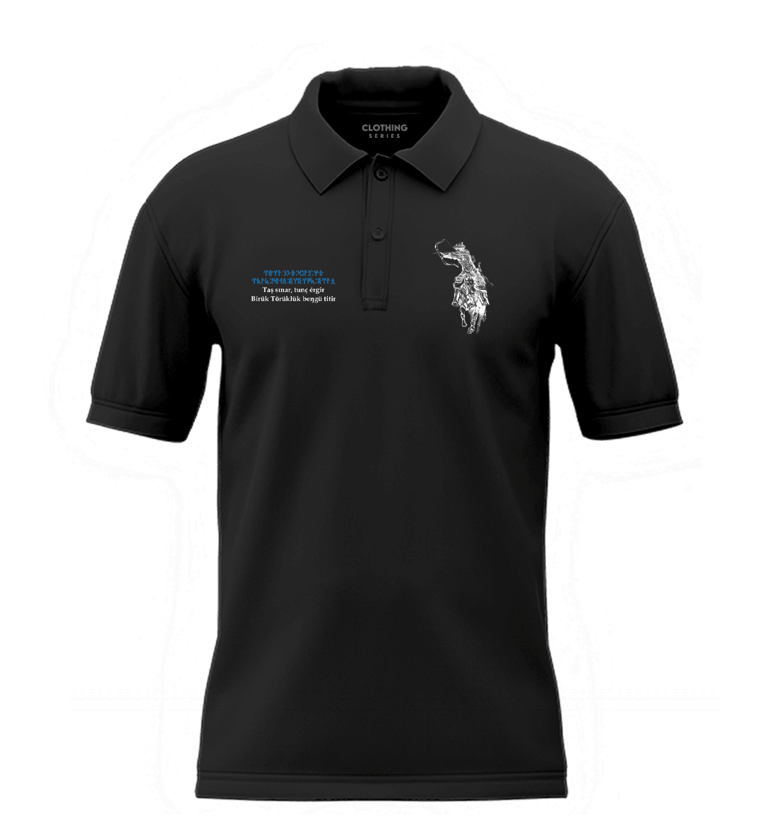 Taş Kırılır Tunç Erir Ama Türklük Ebedidir  Ön  Baskılı (Unisex Polo Yaka)