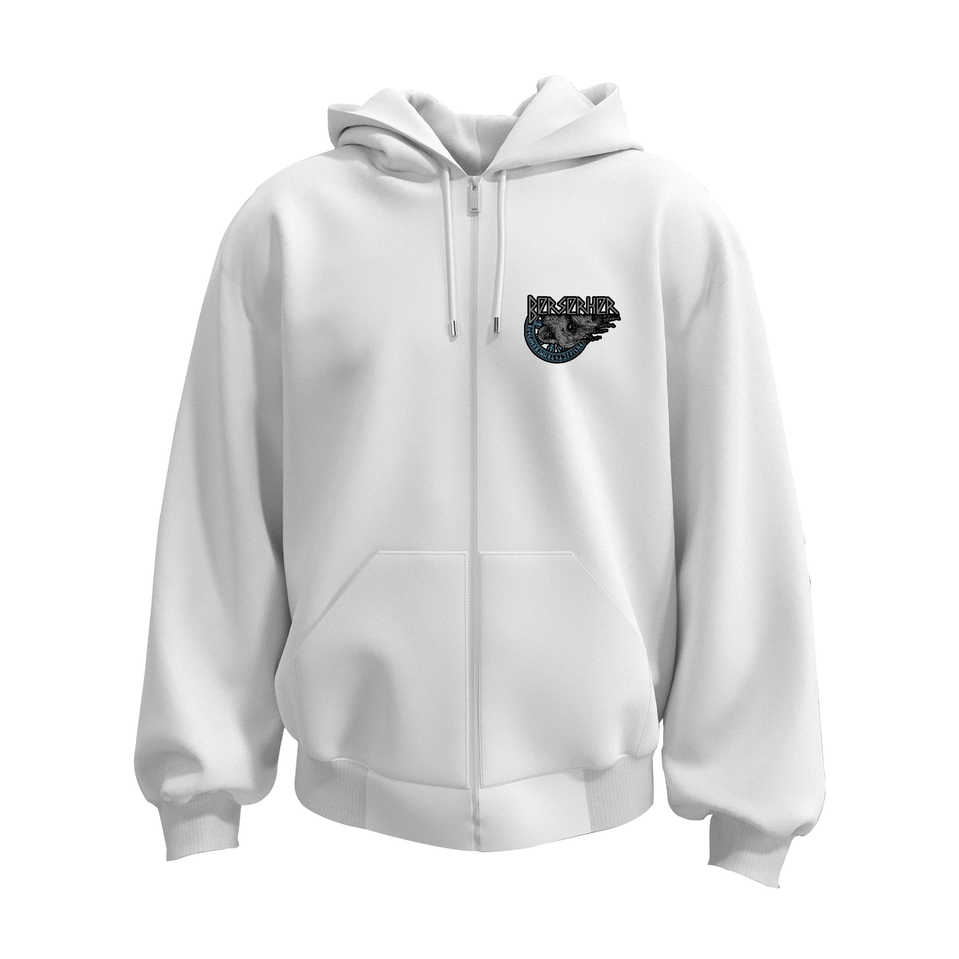   Berserker Bear Ön Ve Arka Baskılı Nordic Series  (Unisex Fermuarlı Hoodie )