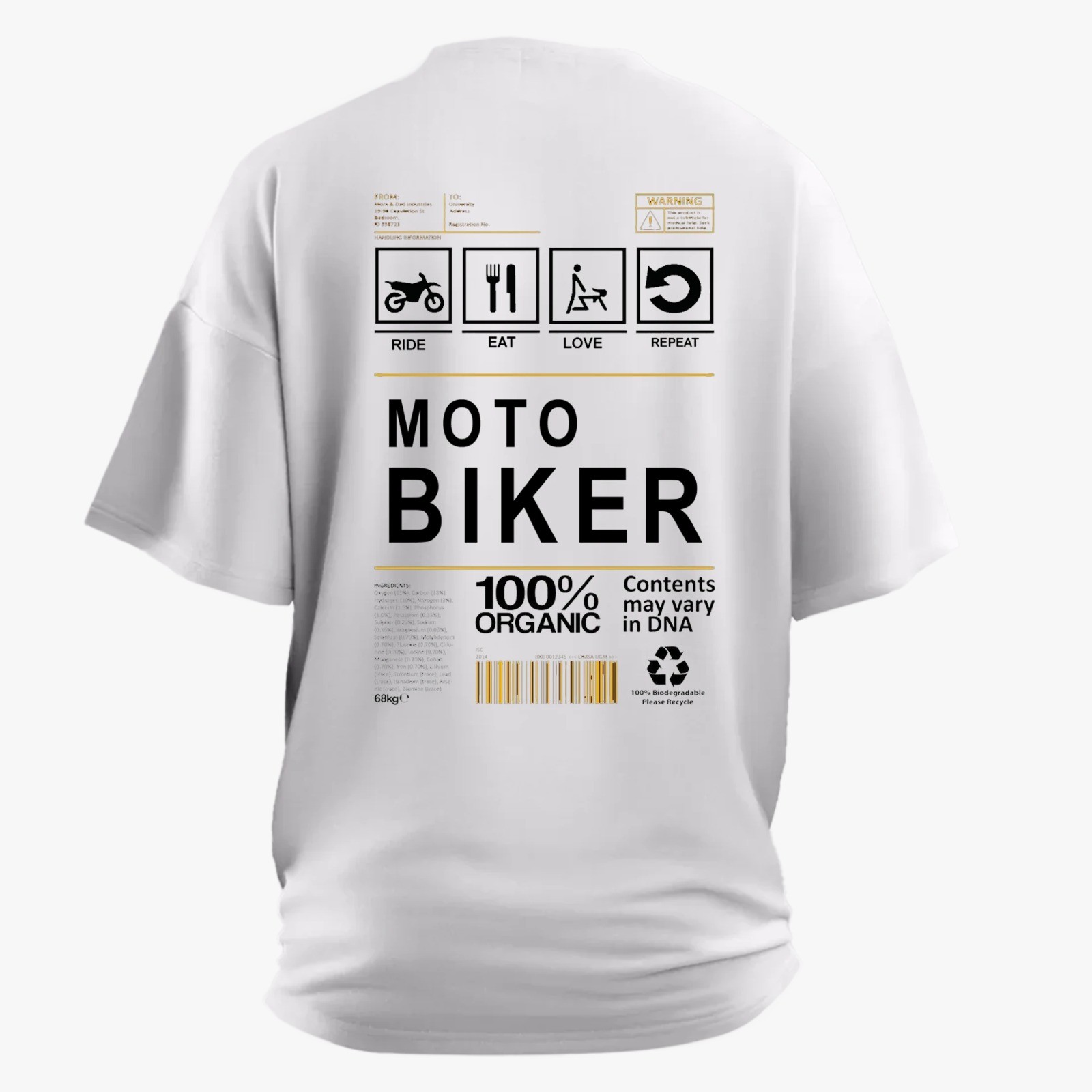 Moto Biker  Moto Series Ön Arka Baskılı (Unisex Tişört)