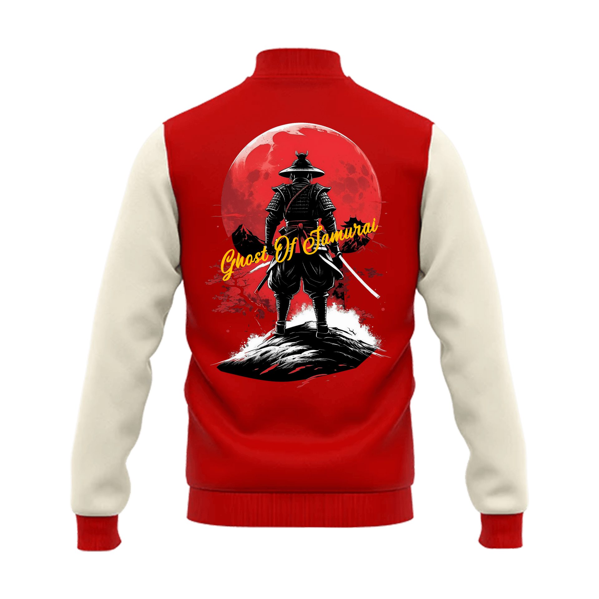 Ghost Of Samurai Warrior Series Ön Ve Arka Baskılı (Unisex Kolej ceketi)