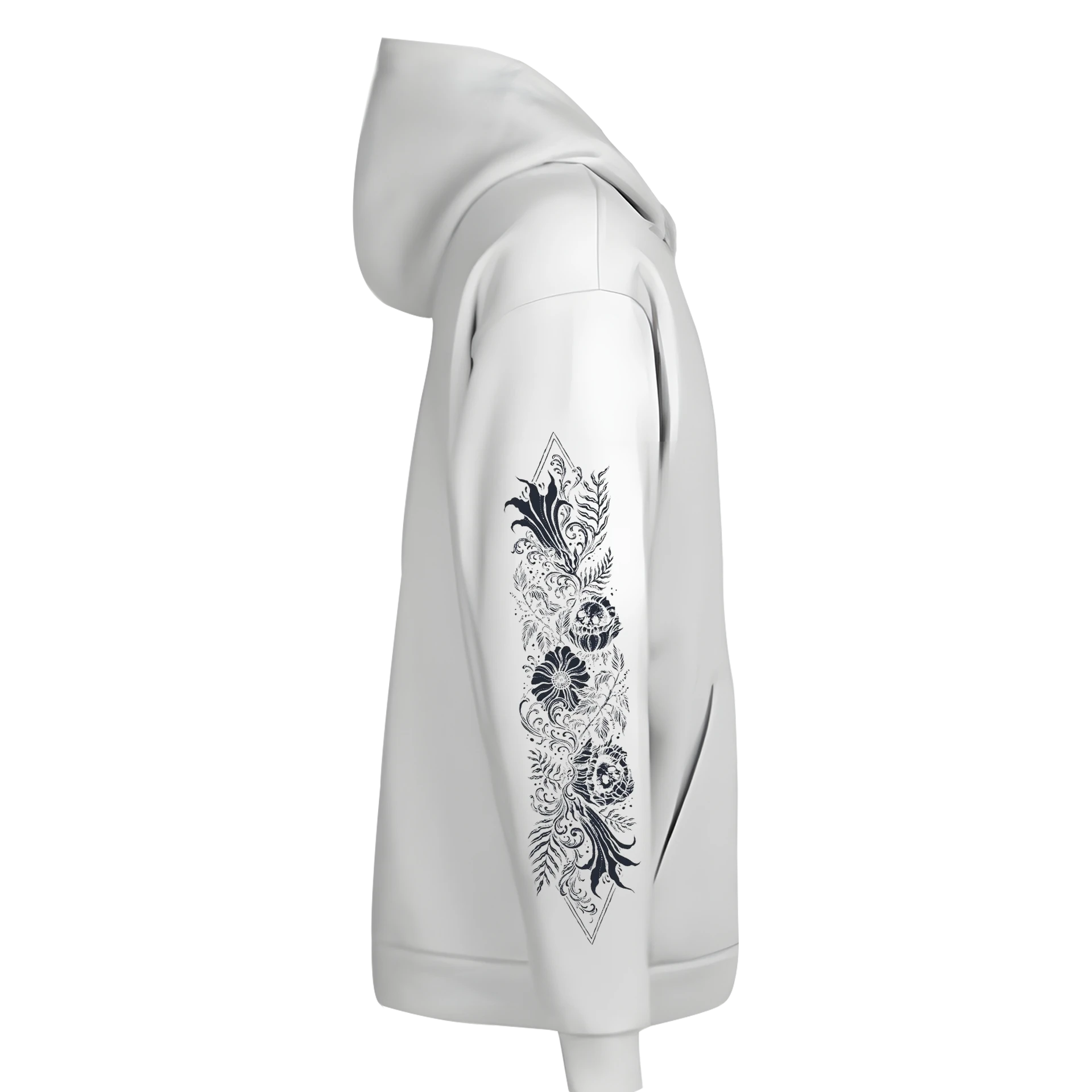 Devil Pattern Ön ve Kol Baskılı  (Unisex Hoodie )