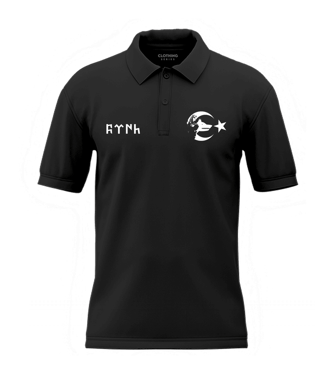 Türk Siluet Minimal  Göğüs Baskılı (Unisex Polo Yaka)