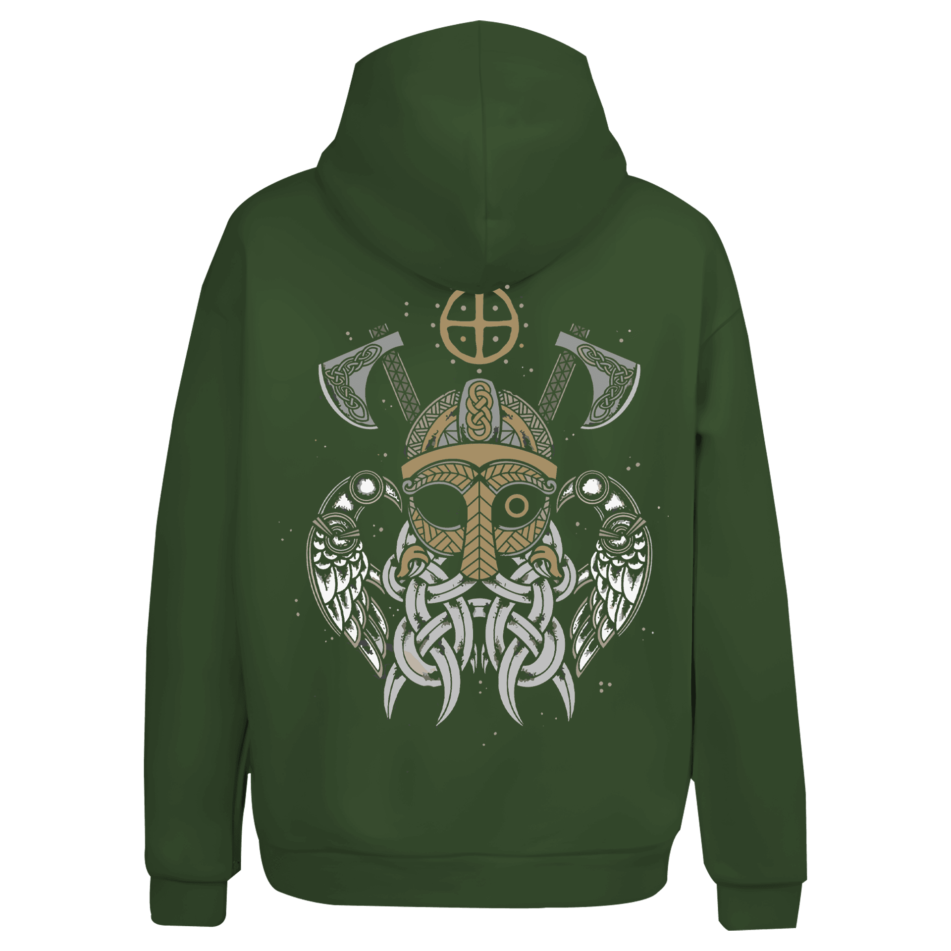 Viking Raven Symbol Ön Ve Arka Baskılı Nordic  (Unisex Hoodie)