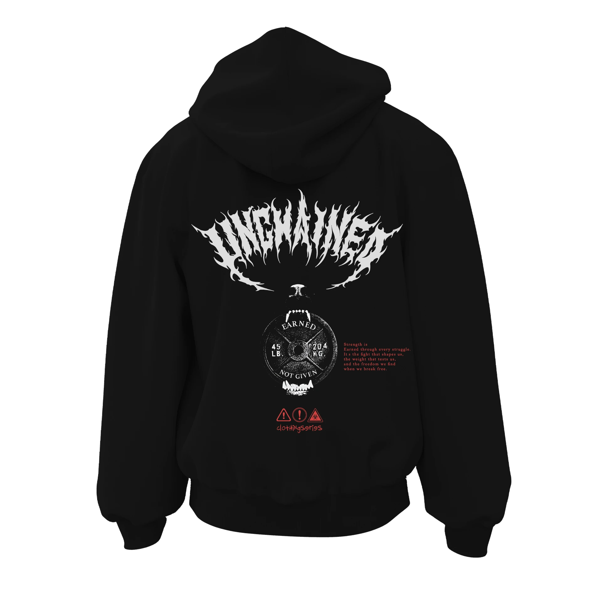 UNCHAINED Ön Ve Arka  Baskılı (Unisex Fermuarlı)