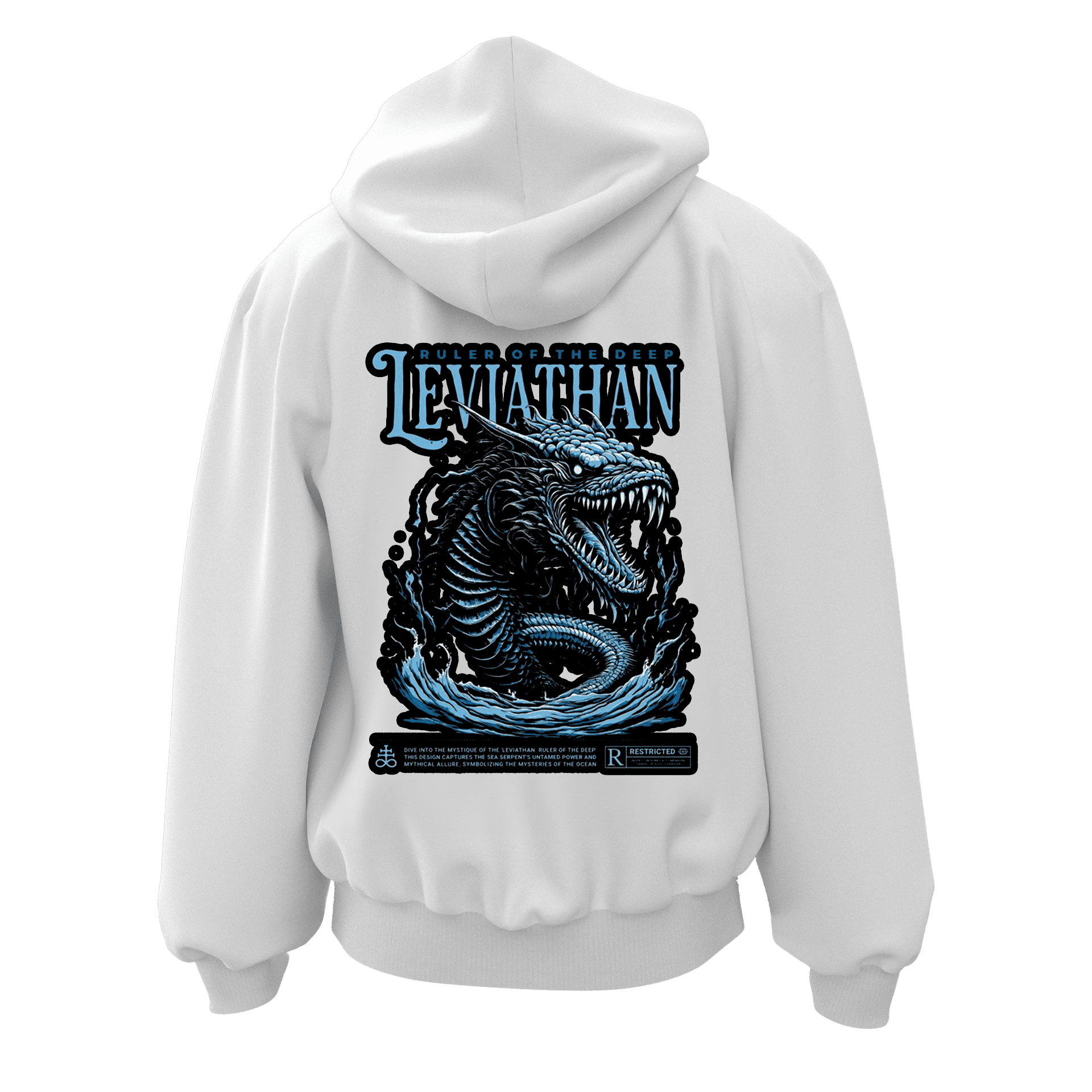 "Ruller Of The Deep Leviathan ."  Ön Ve Arka  Baskılı  Nordic Series (Unisex Fermuarlı Hoodie )