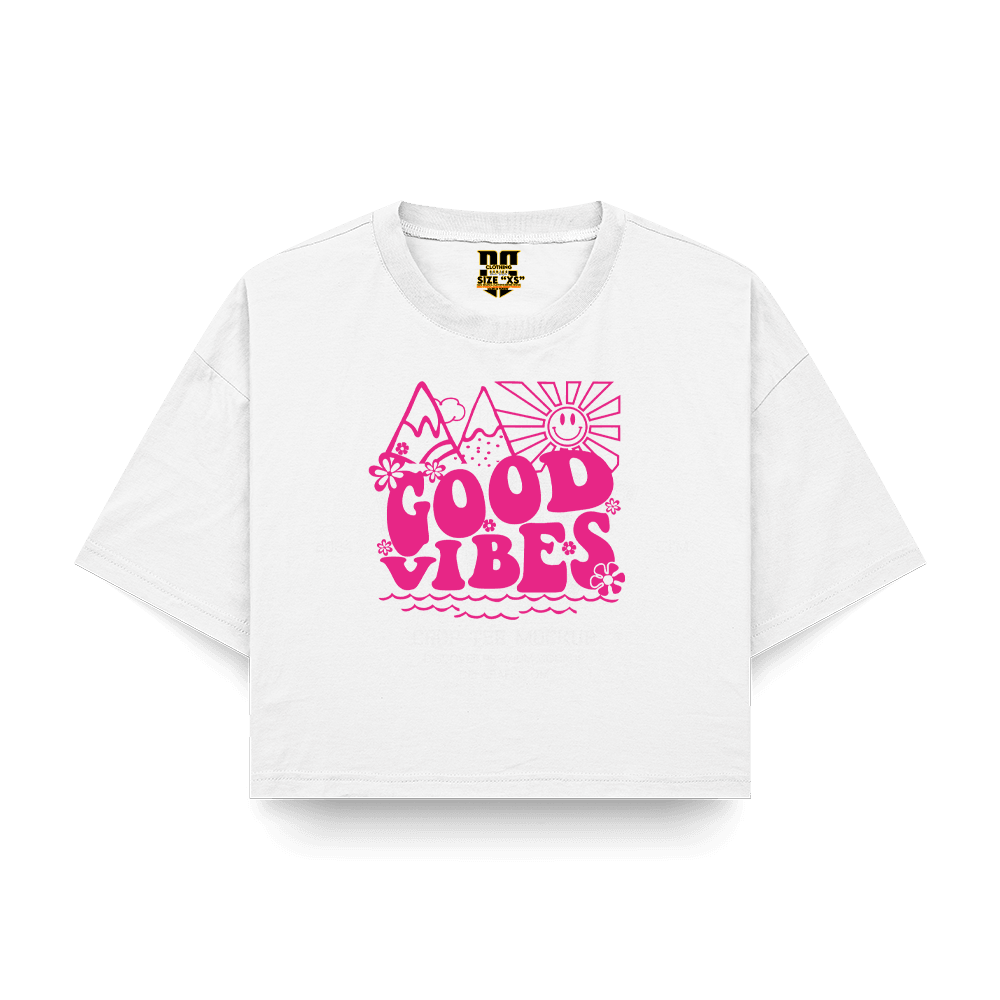 Good Vibes Baskılı Crop