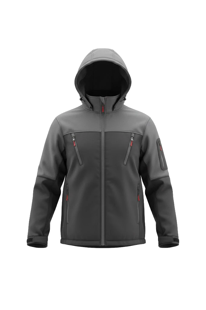 Soft Shell Gri Siyah Segmented Model(Unisex Mont)