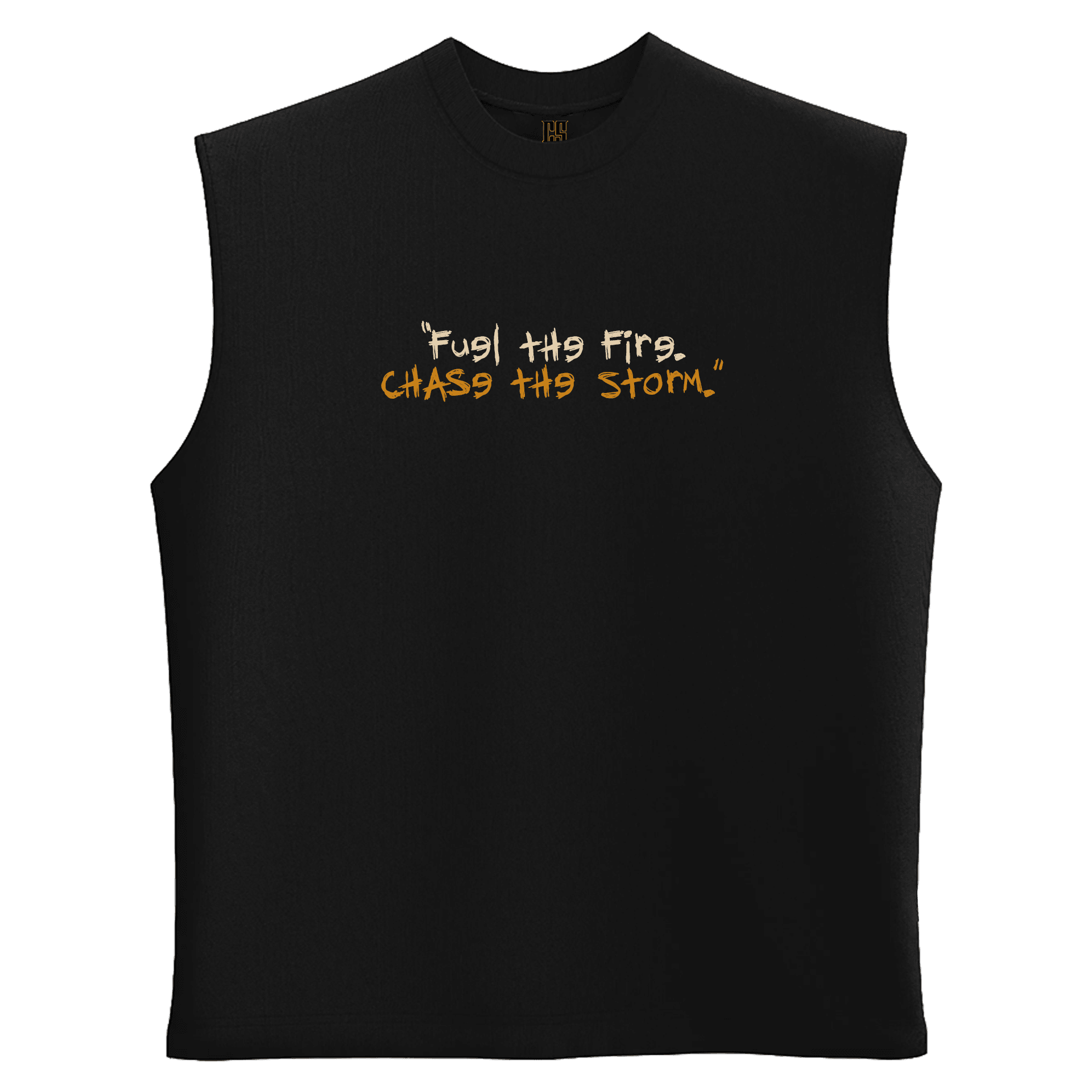 Fuel the Fire. Chase the Storm.   Ön Baskılı ve Arka Moto  Series (Unisex Sleeveless Atlet )