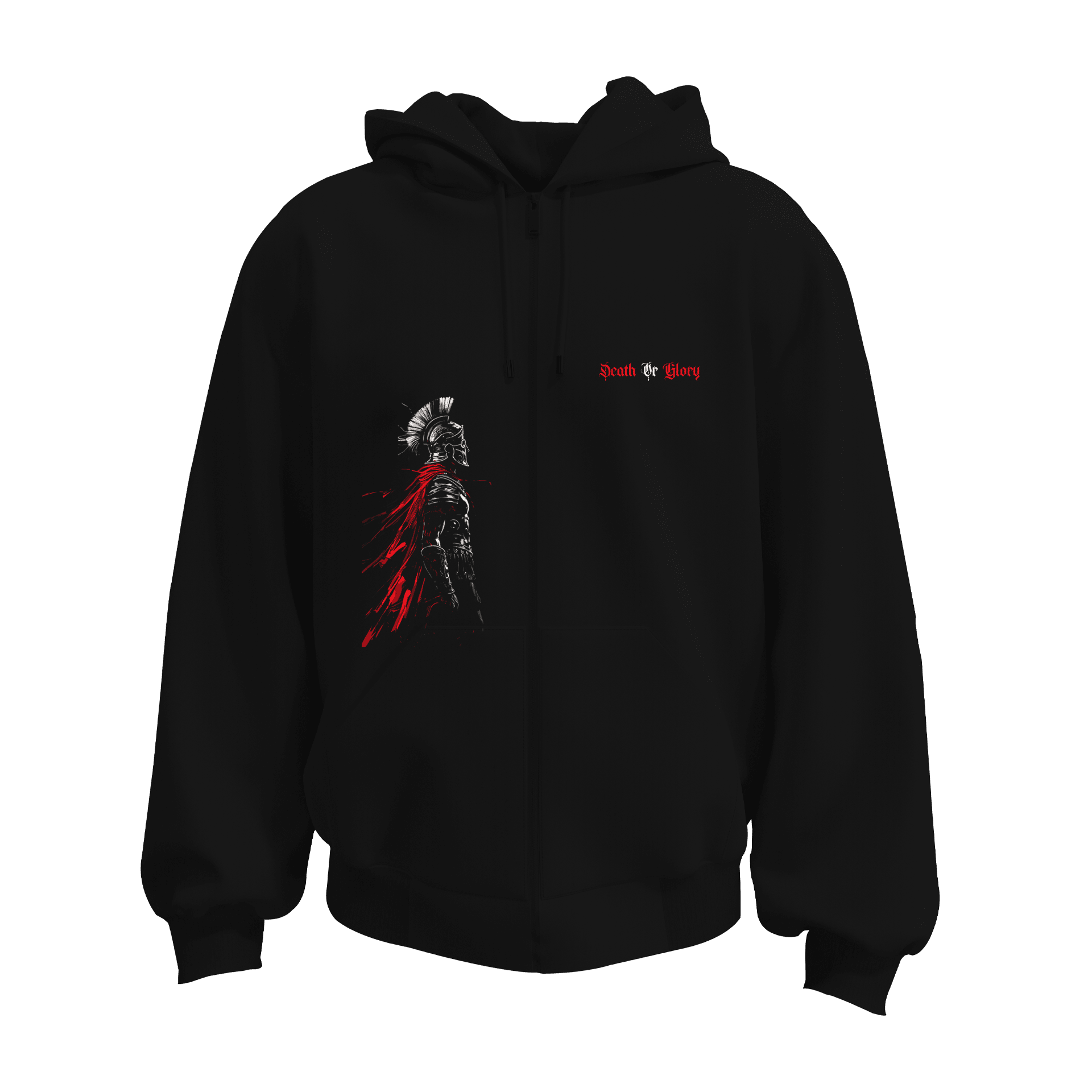 Death Or Glory Ön Baskılı  Warrior Series (Unisex Fermuarlı Hoodie )