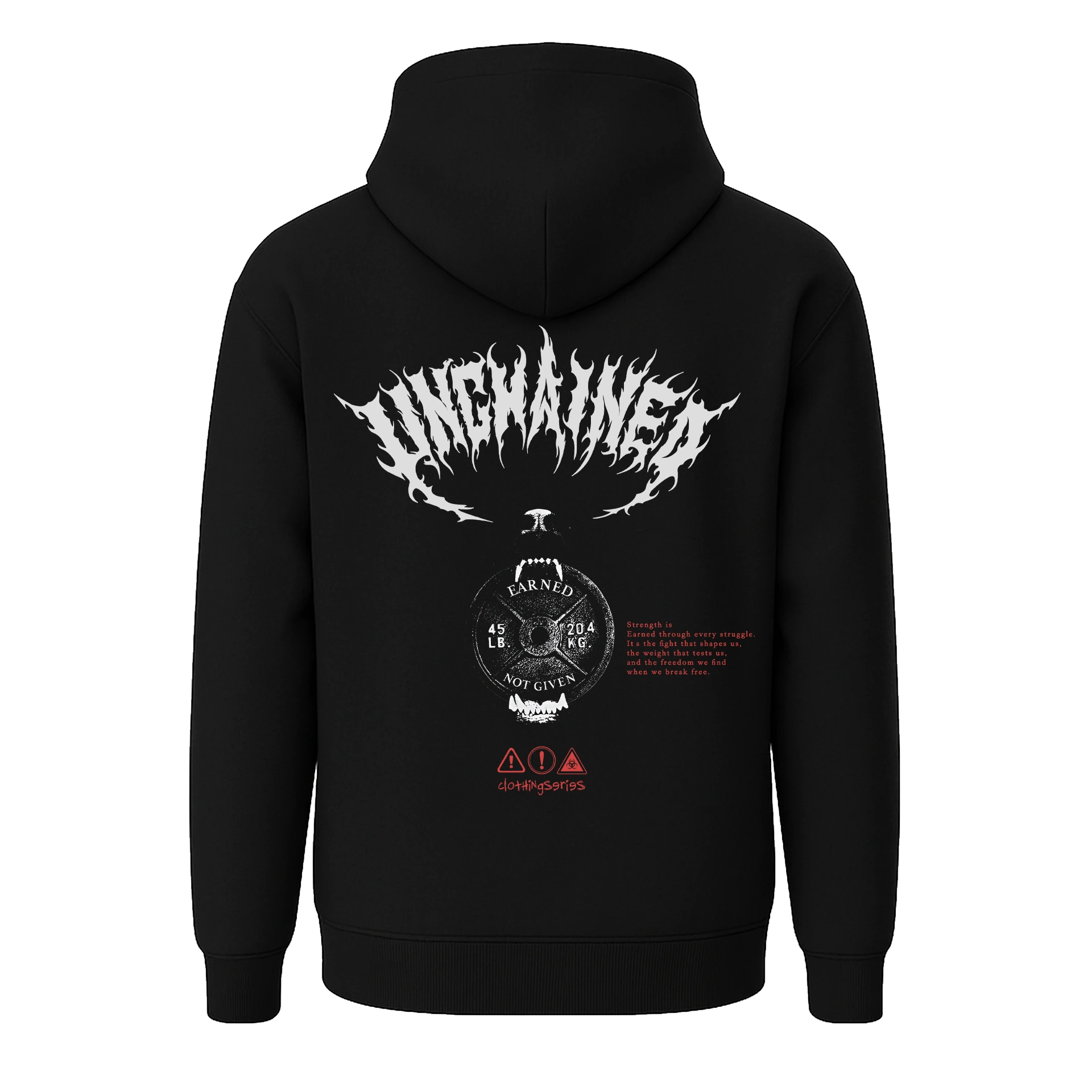 UNCHAINED  Ön ve Arka Baskılı Spor Series (Unisex Hoodie)