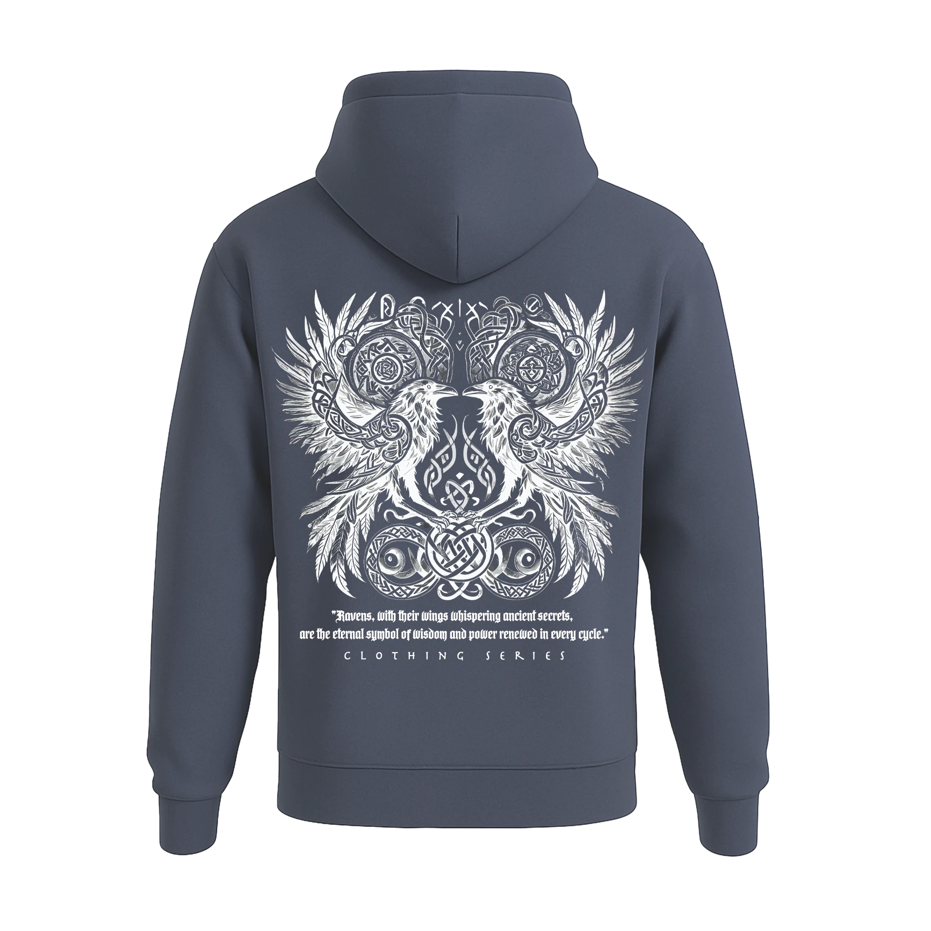Ravens Ön Ve Arka  Baskılı Nordic  (Unisex Hoodie)