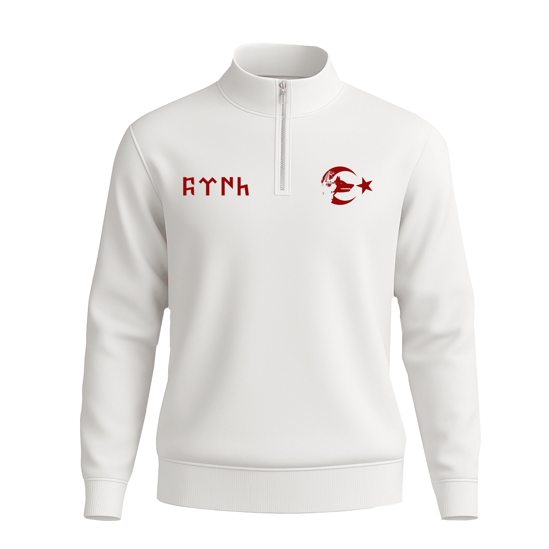 Türk Siluet  Ön   Baskılı (Unisex Yarım Fermuarlı Sweat)