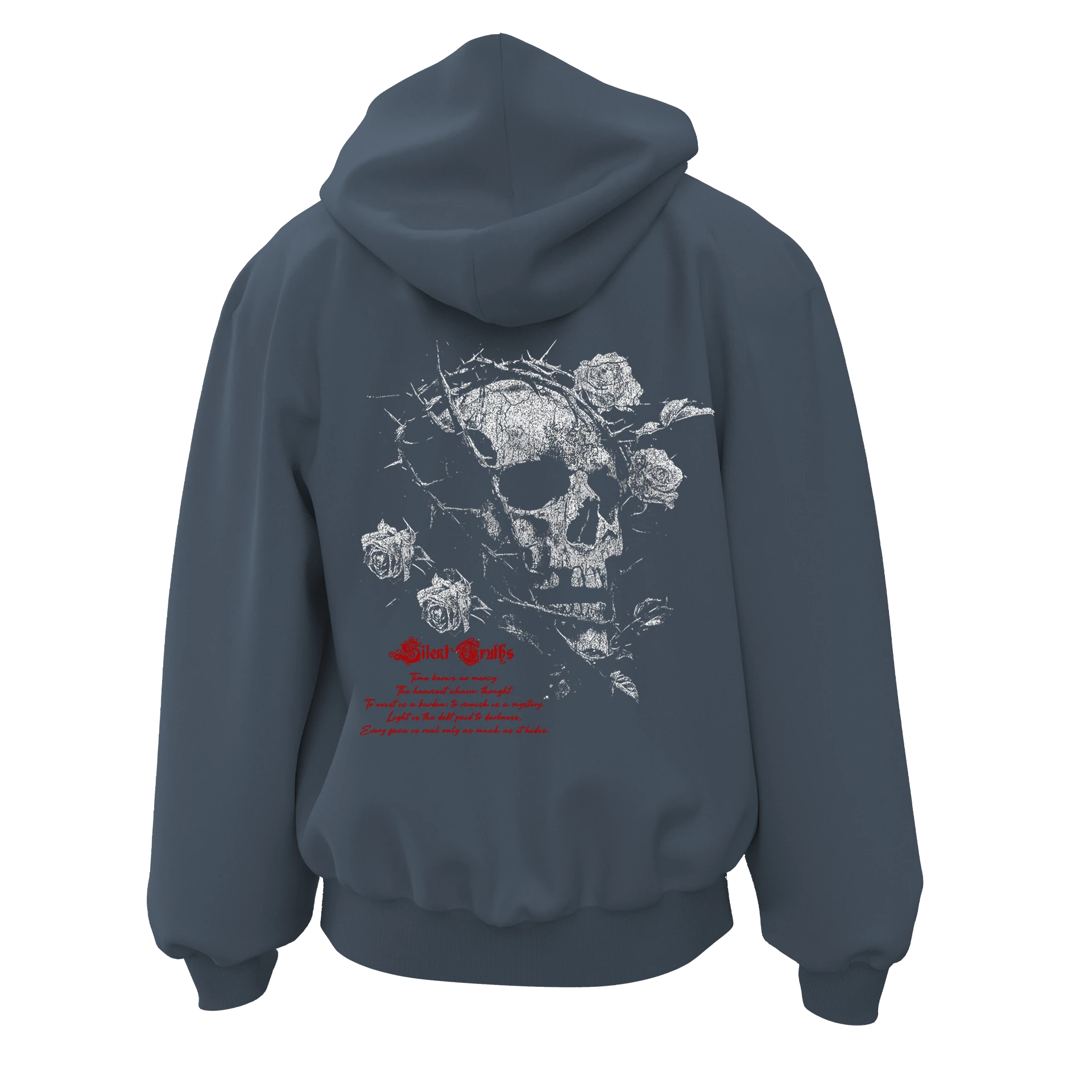 Silent Truths Skull  Ön ve Arka Baskılı  (Unisex Fermuarlı Hoodie )