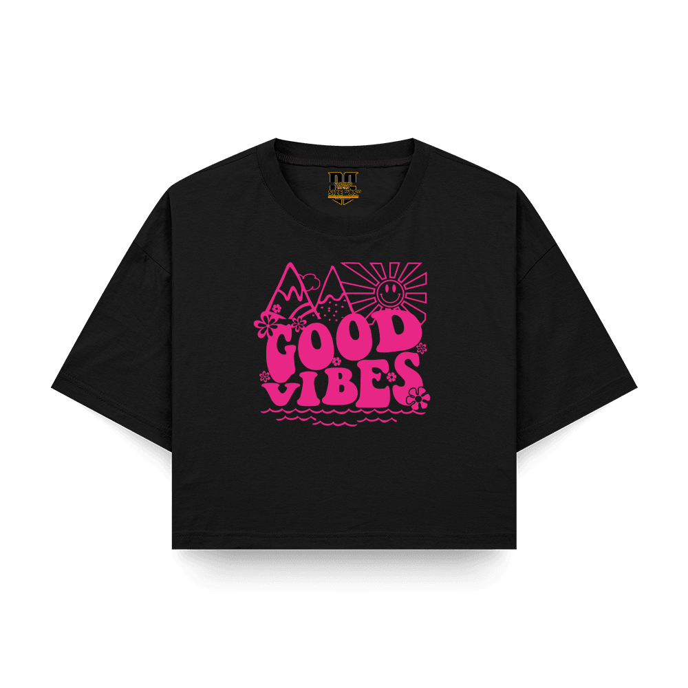 Good Vibes Baskılı Crop