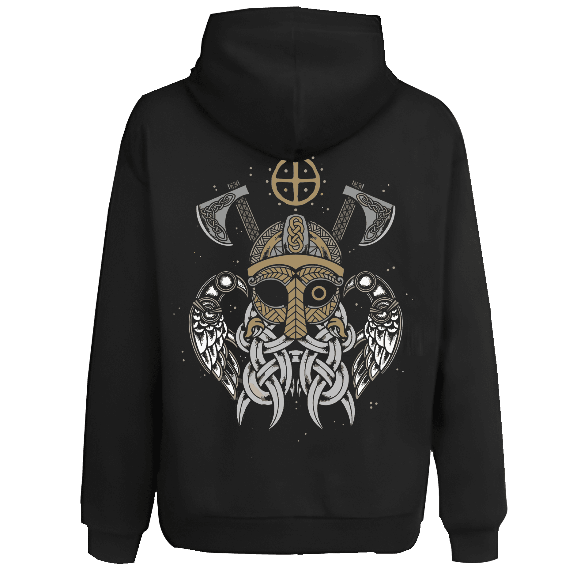 Viking Raven Symbol Ön Ve Arka Baskılı Nordic  (Unisex Hoodie)