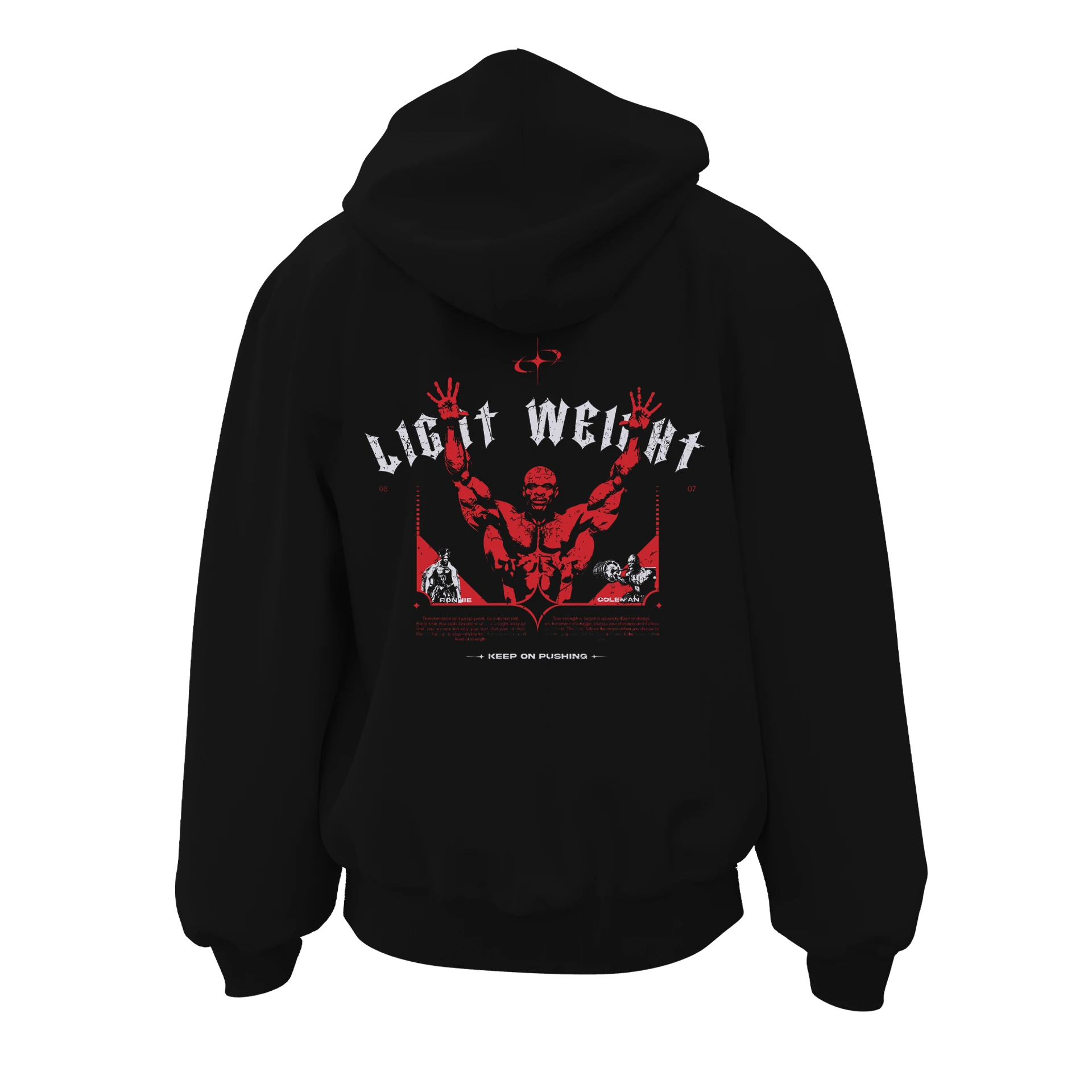 Light Weight Ronie Coleman Ön ve Aka Baskılı Spor Series (Unisex Fermuarlı)