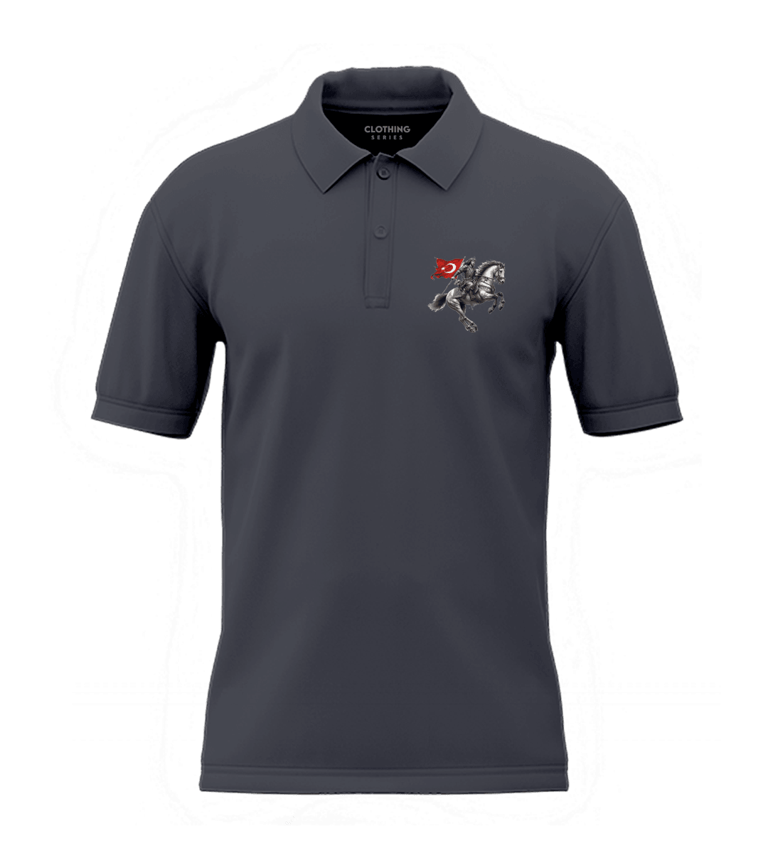 Türk Atlısı Savaşçı   Ön  Baskılı (Unisex Polo Yaka)