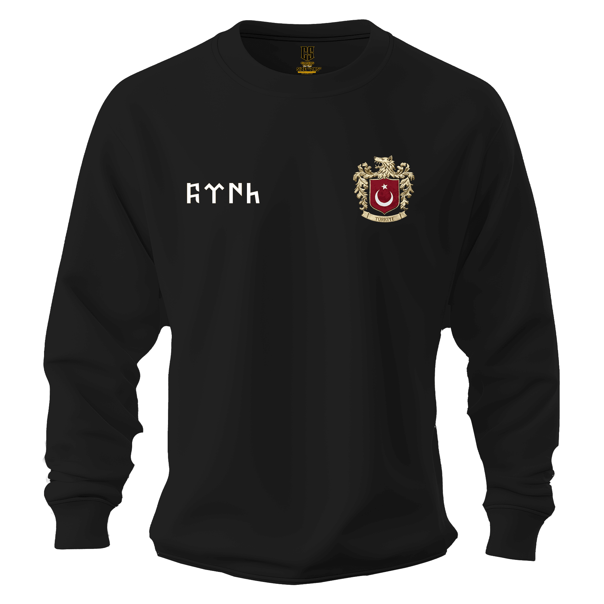 Türk Arma  Ön ve Arka  Baskılı  (Unisex Kapüşonsuz)