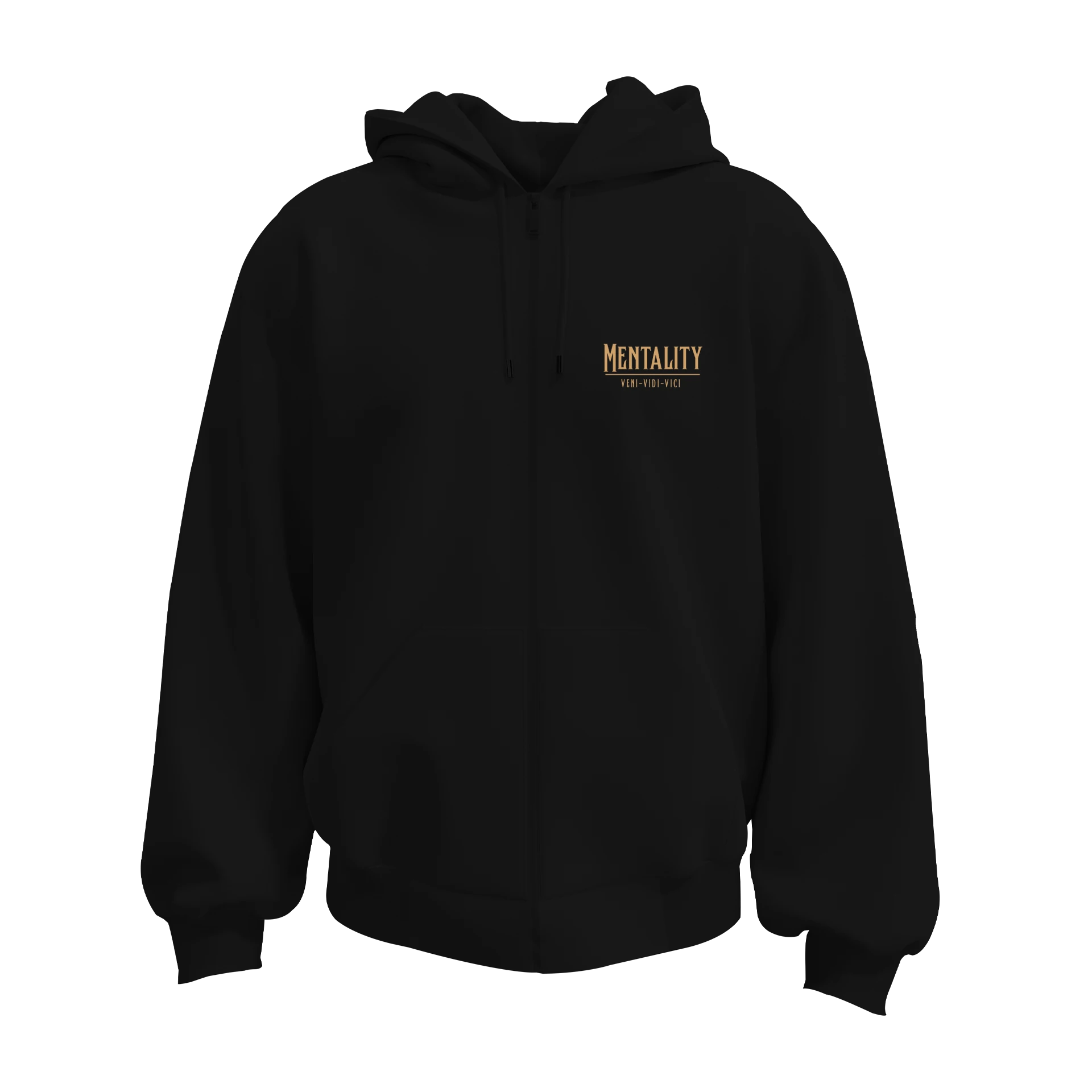 Mentality Veni Vidi Vici  Ön Ve Arka Baskılı (Unisex Fermuarlı Hoodie)