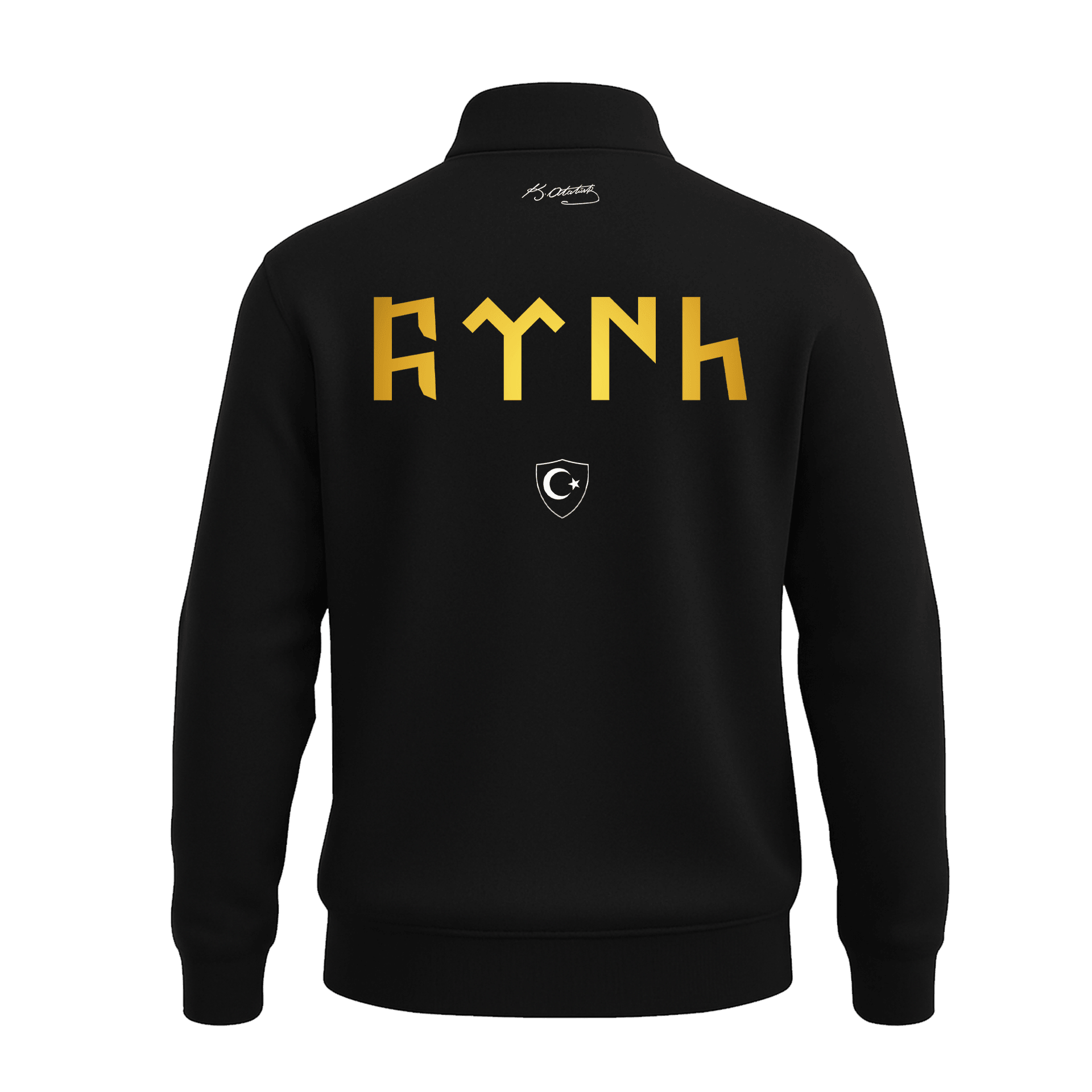Türk Arma Ön Ve Arka Baskılı (Unisex Yarım Fermuarlı Sweat)