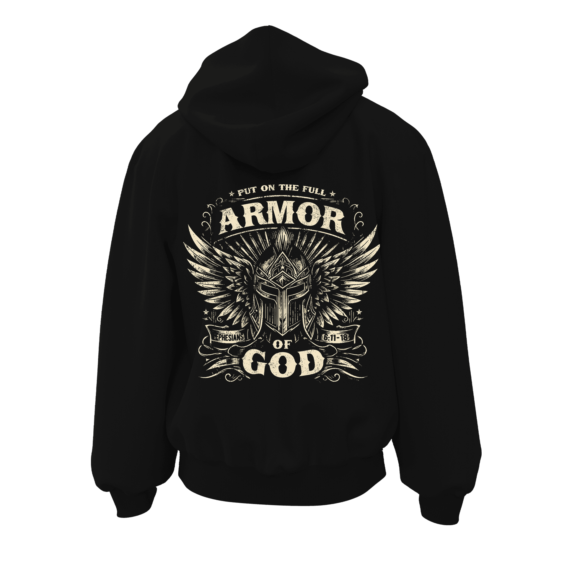 Armor Of God  Ön ve Arka  Baskılı  Warrior Series (Unisex Fermuarlı Hoodie )
