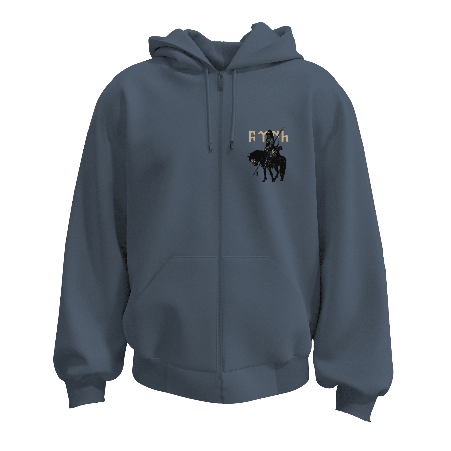 Türk Hakanı Ön ve Arka Baskı Baskılı   (Unisex Fermuarlı Hoodie )