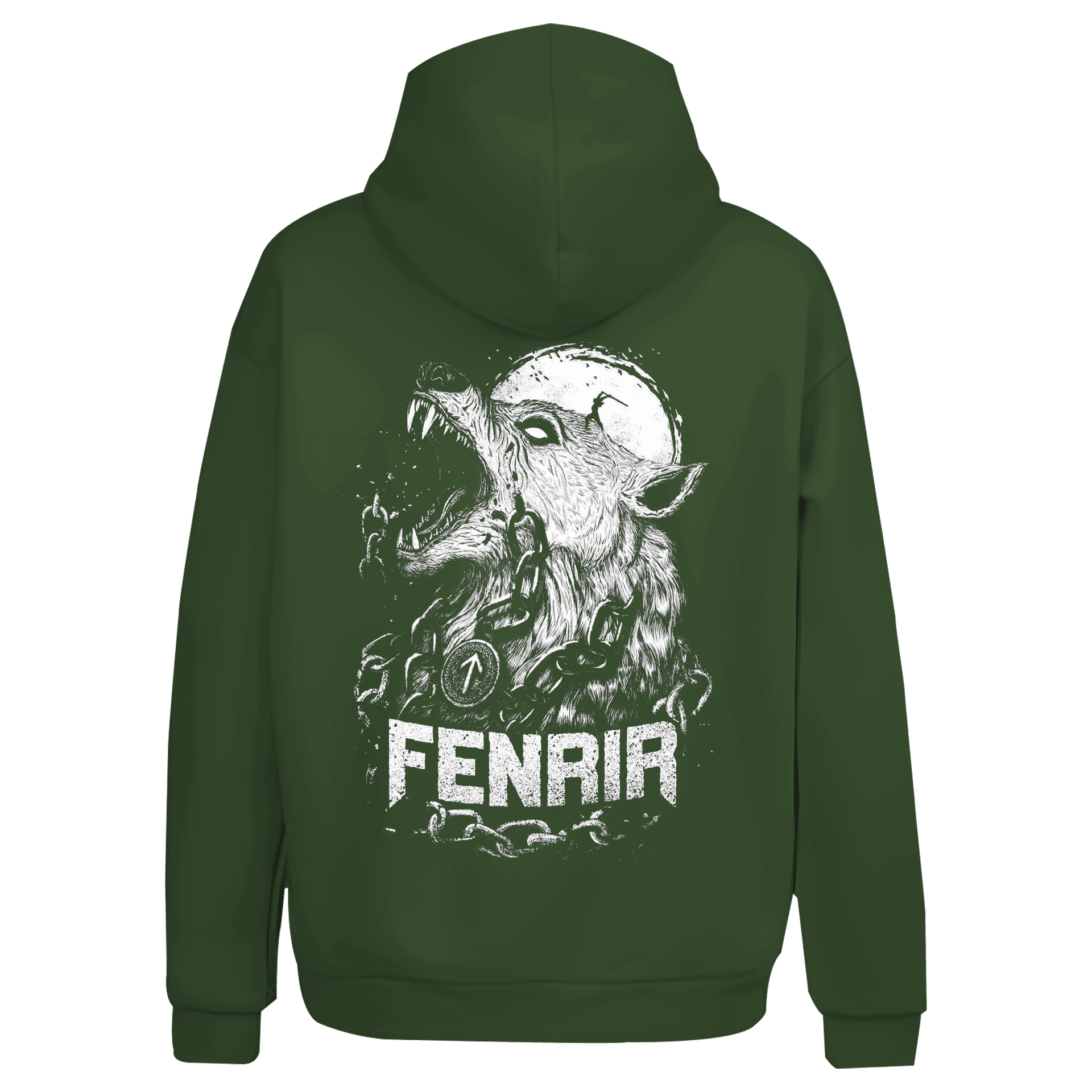 Fenrir Ön Ve Arka  Baskılı Nordic  (Unisex Hoodie)