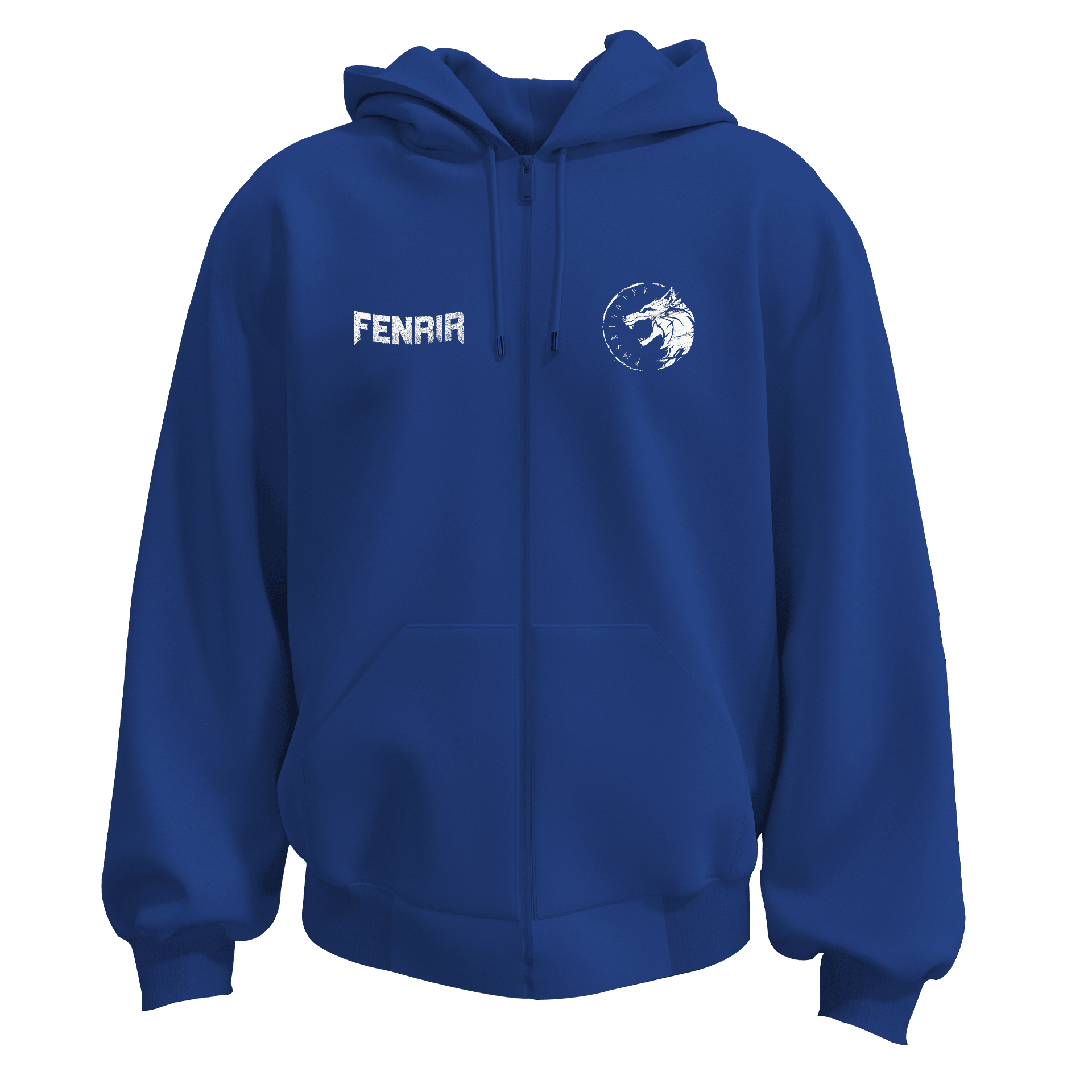 Fenrir  Ön Ve Arka  Baskılı  Nordic Series (Unisex Fermuarlı Hoodie )
