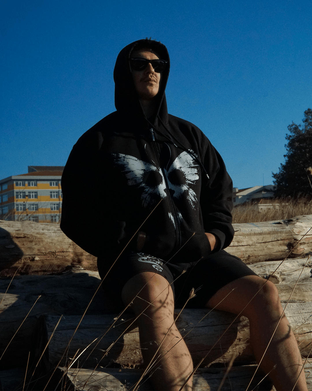Gothic Butterfly Hoodie  Ön Baskılı (Unisex Fermuarlı Hoodie )