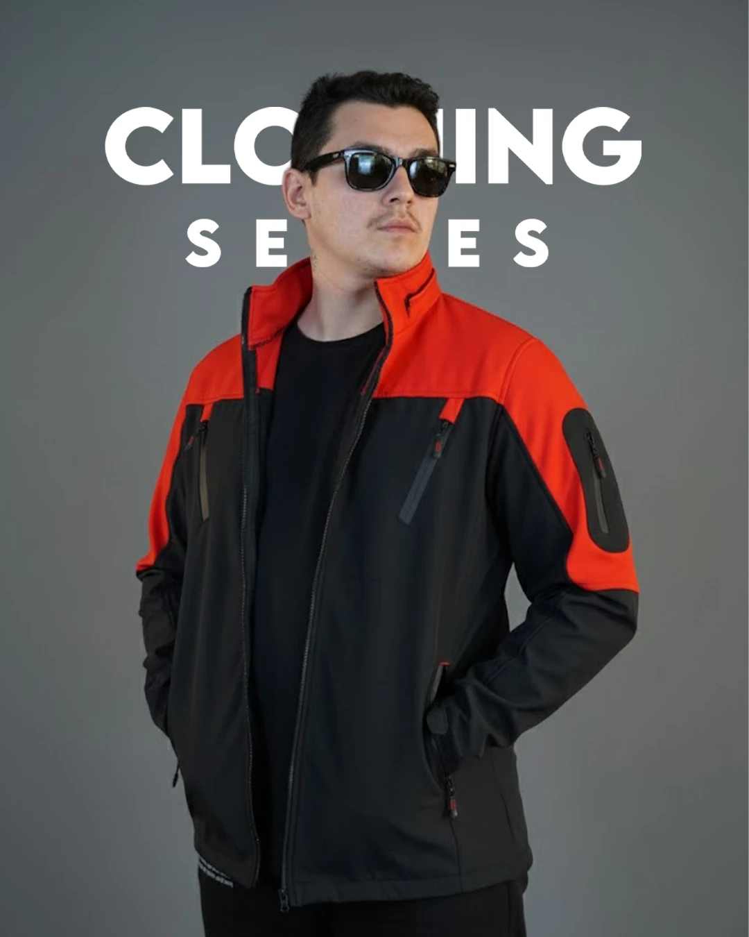 Soft Shell Kırmızı Siyah Segmented Model(Unisex Mont)