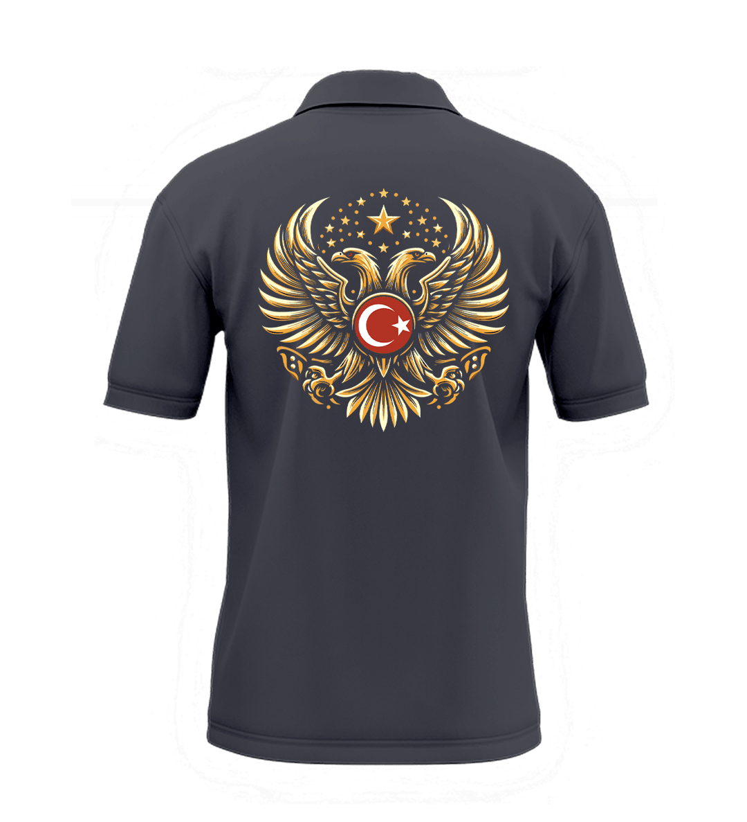 Türk Kartalı  Ön ve Arka  Baskılı Türk Serisi (Unisex Polo Yaka)