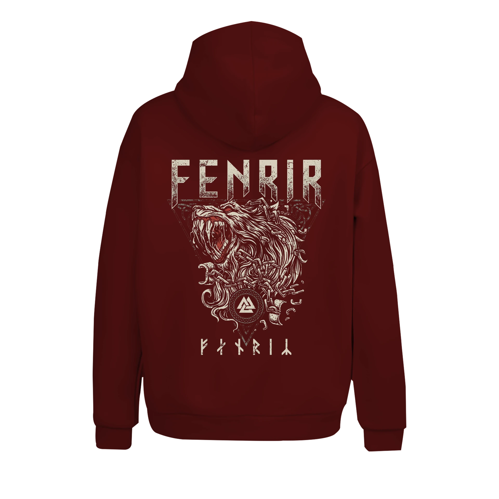 Fenrir II Ön Ve Arka  Baskılı Nordic  (Unisex Hoodie)