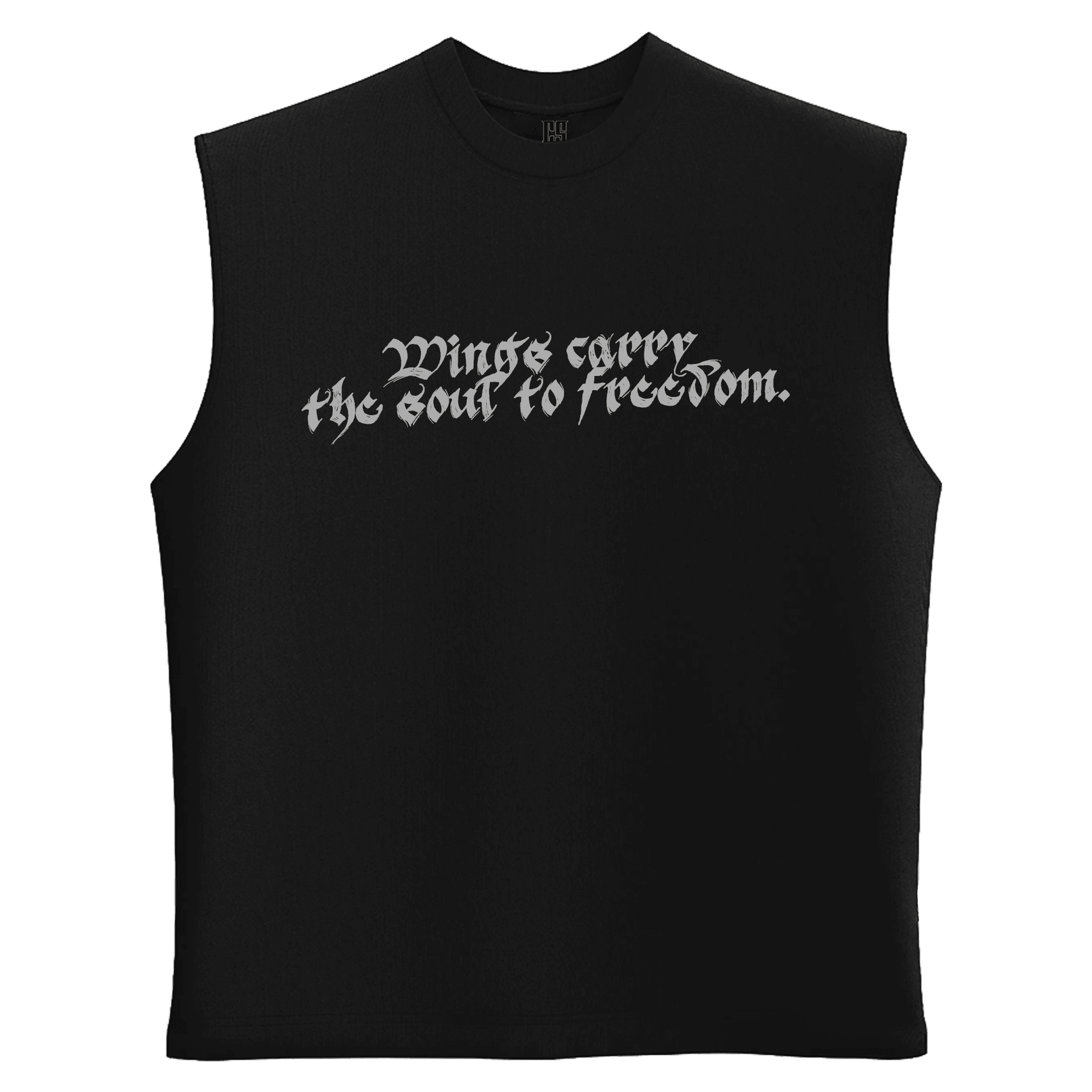 Wings carry  the soul to freedom.  Gothic  Series Ön ve Arka  Baskılı (Unisex Sleeveless Atlet )