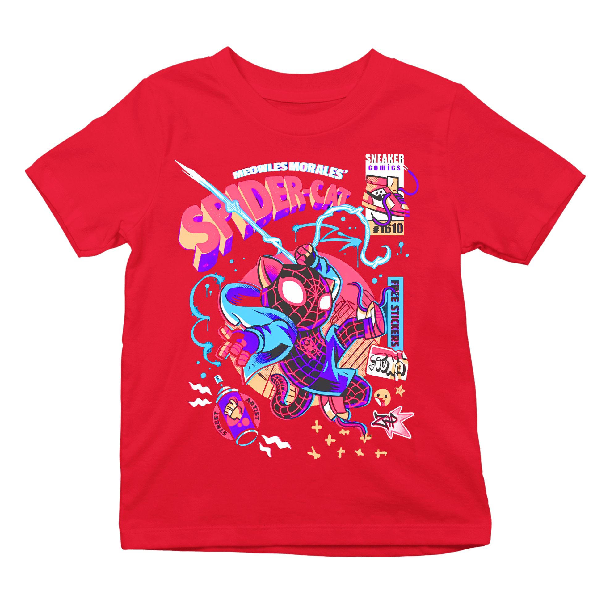 Spider Cat  Ön Baskılı (Çocuk unisex tişört)