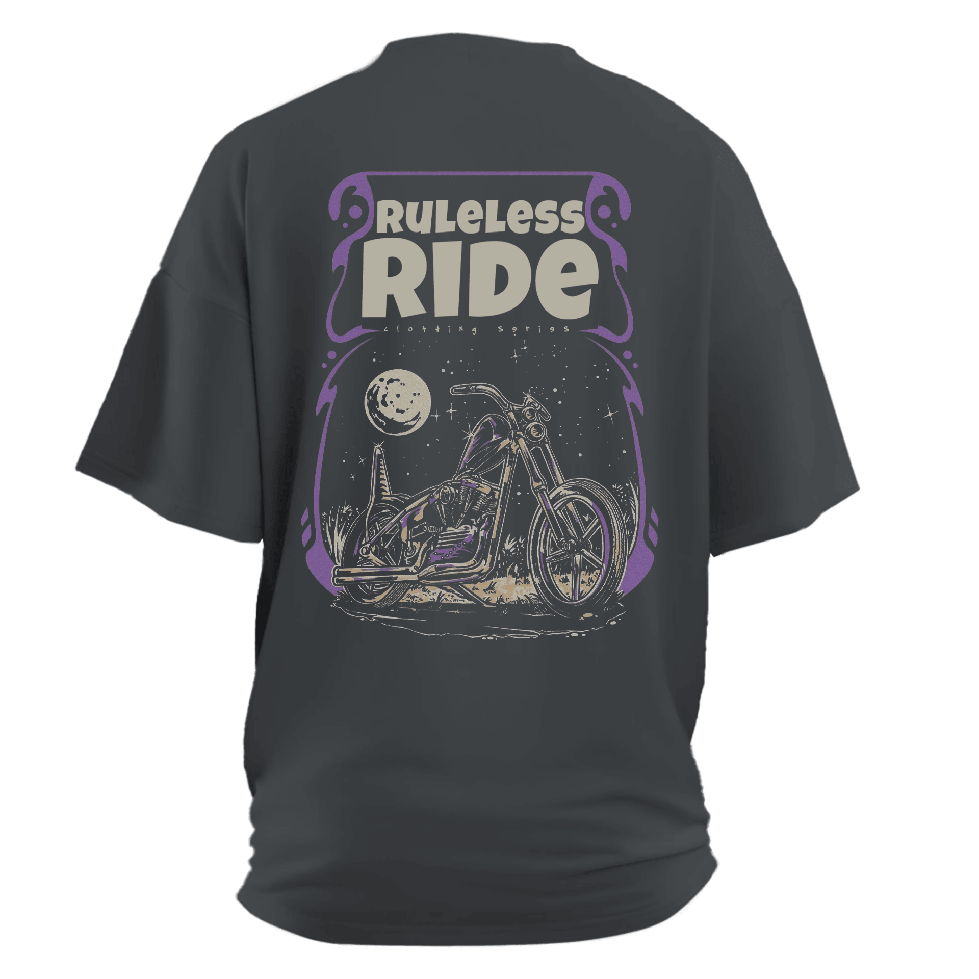 Ruleless Ride.  Ön Baskılı ve Arka Moto  Series(Unisex Tişört )