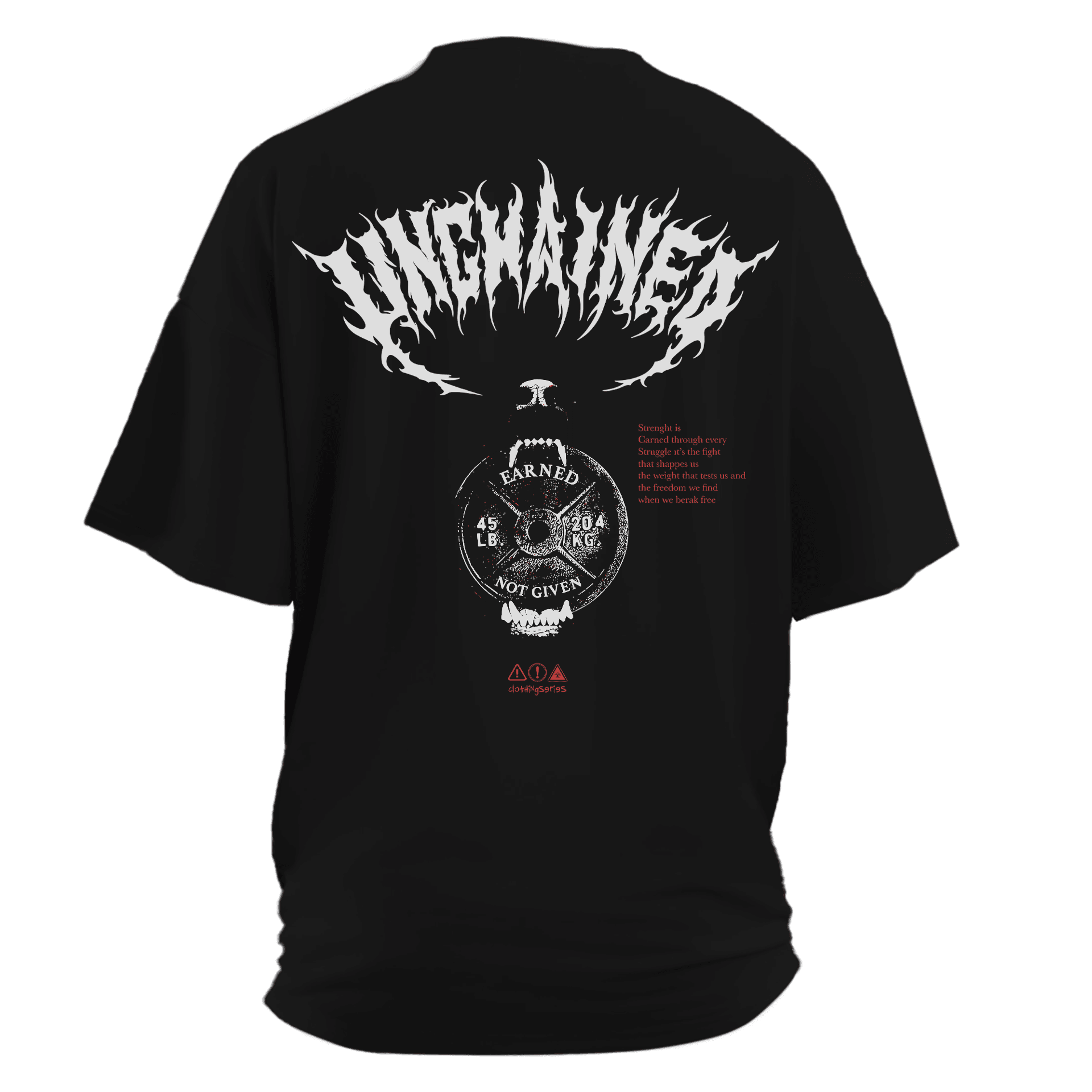 UNCHAINED   Ön ve Arka Baskılı Spor Series (Unisex Tişört )  