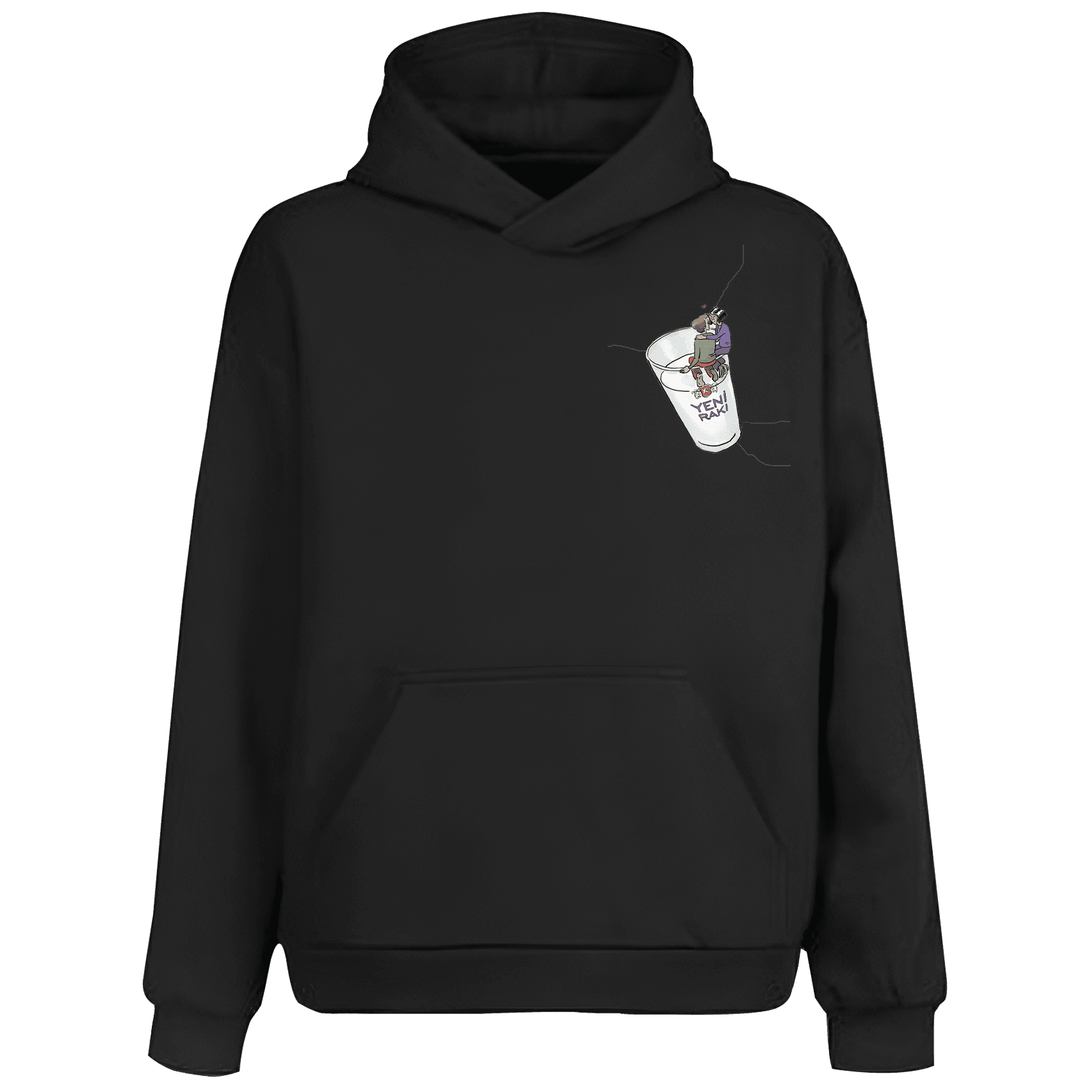 Rakı Alcohol Series Ön Minimal Baskılı (Unisex Hoodie)