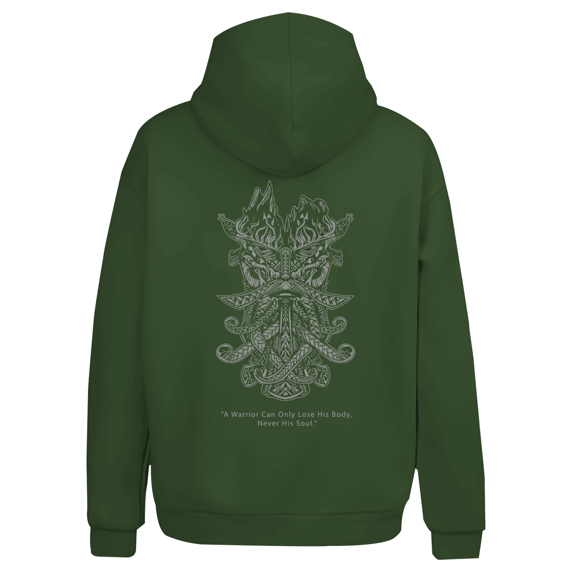 A Warrior Can Only Lose His Body,  Never His Soul Ön ve  Arka  Baskılı  Nordic Series (Unisex Fermuarlı Hoodie )
