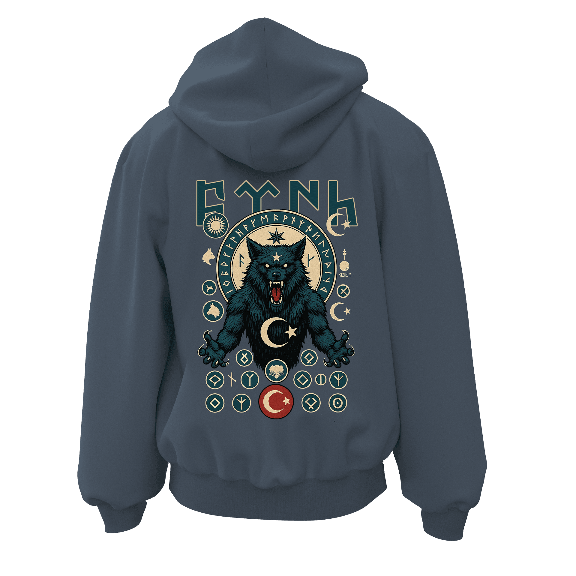Çılgın Yürek Ön ve Arka Baskı Baskılı   (Unisex Fermuarlı Hoodie )