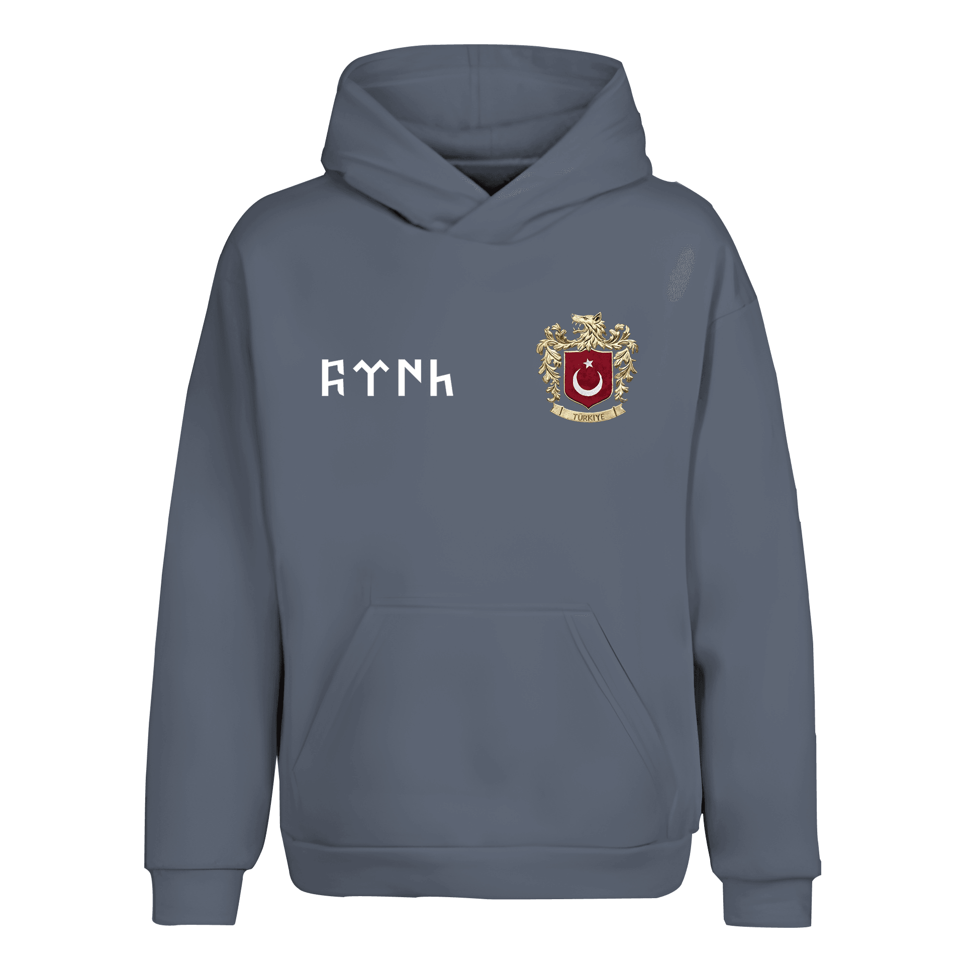 Türk Arma  Ön ve Arka Baskı   (Unisex Kapüşonlu)