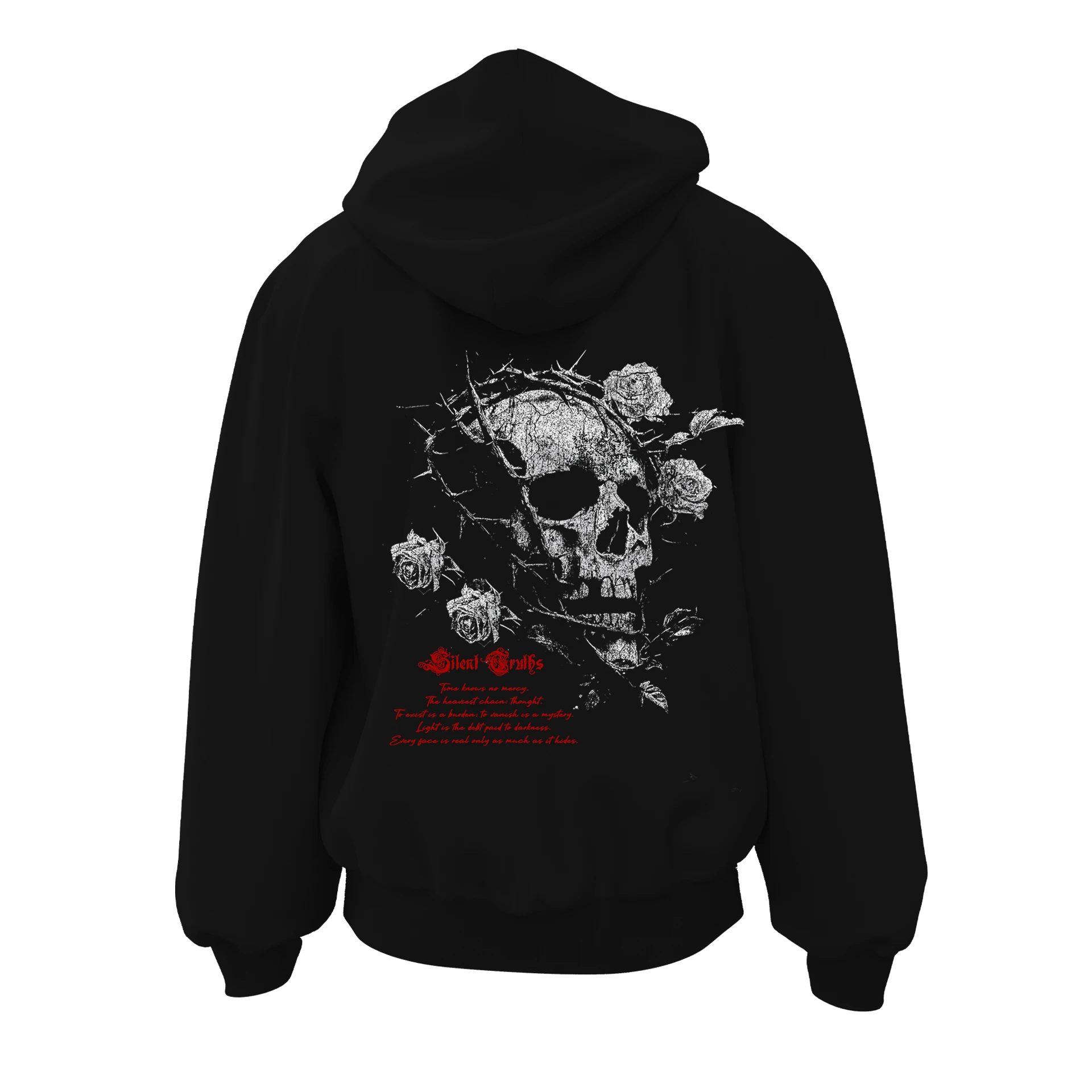 Silent Truths Skull  Ön ve Arka Baskılı  (Unisex Fermuarlı Hoodie )