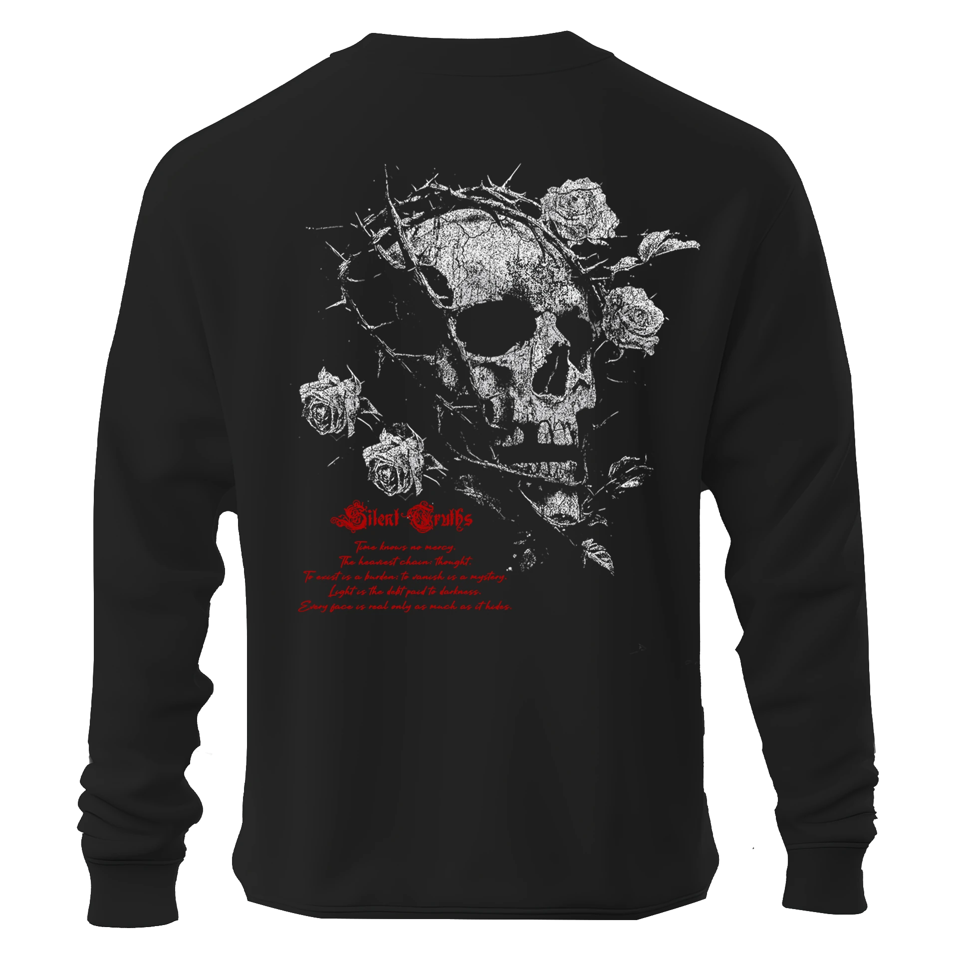 Silent Truths Skull  Ön ve Arka Baskılı  (Unisex Sweatshirt)