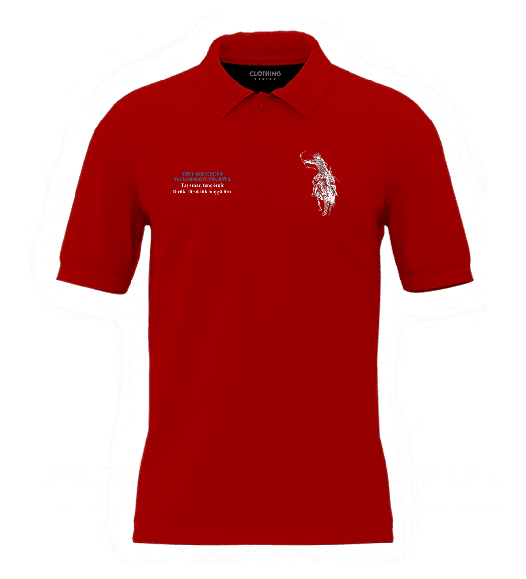 Taş Kırılır Tunç Erir Ama Türklük Ebedidir  Ön  Baskılı (Unisex Polo Yaka)