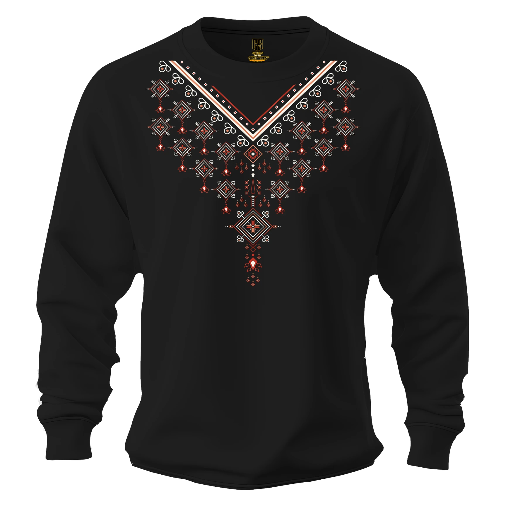 Etnik Siyah   L Ön  BASKILI Kapüşonsuz ( Outlet Tek Beden) 