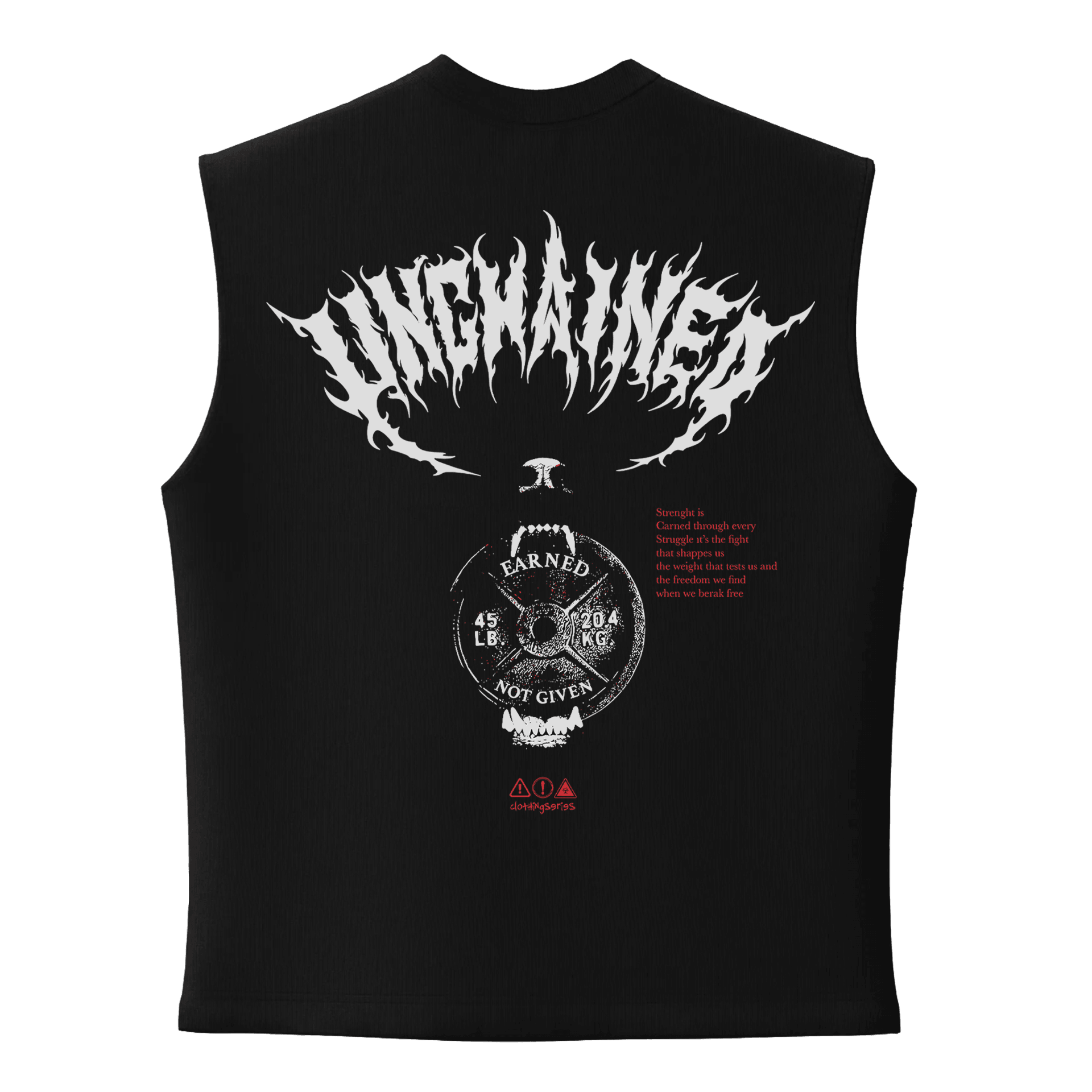 UNCHAINED  Ön ve  Arka Baskılı Spor Series  (Unisex Sleeveless Atlet )
