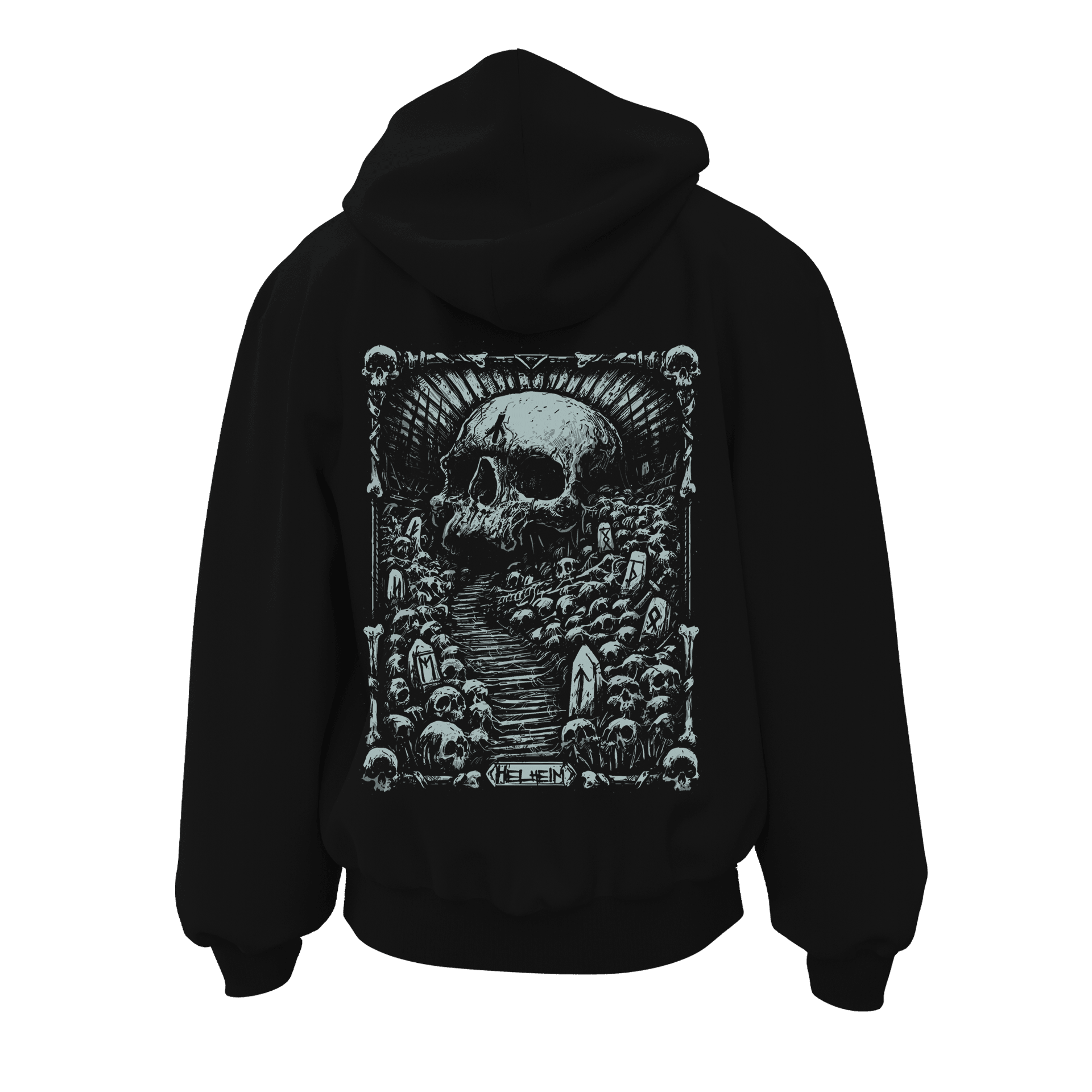 Helheim  Ön Ve Arka  Baskılı  Nordic Series (Unisex Fermuarlı Hoodie )