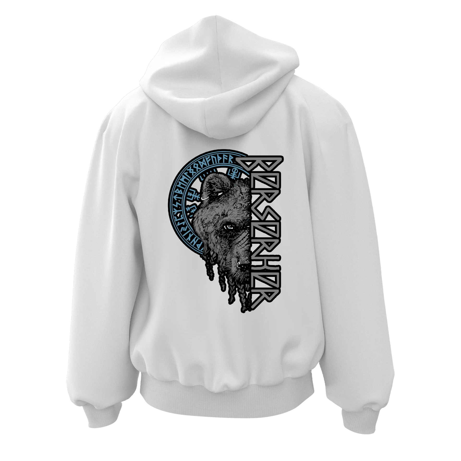   Berserker Bear Ön Ve Arka Baskılı Nordic Series  (Unisex Fermuarlı Hoodie )