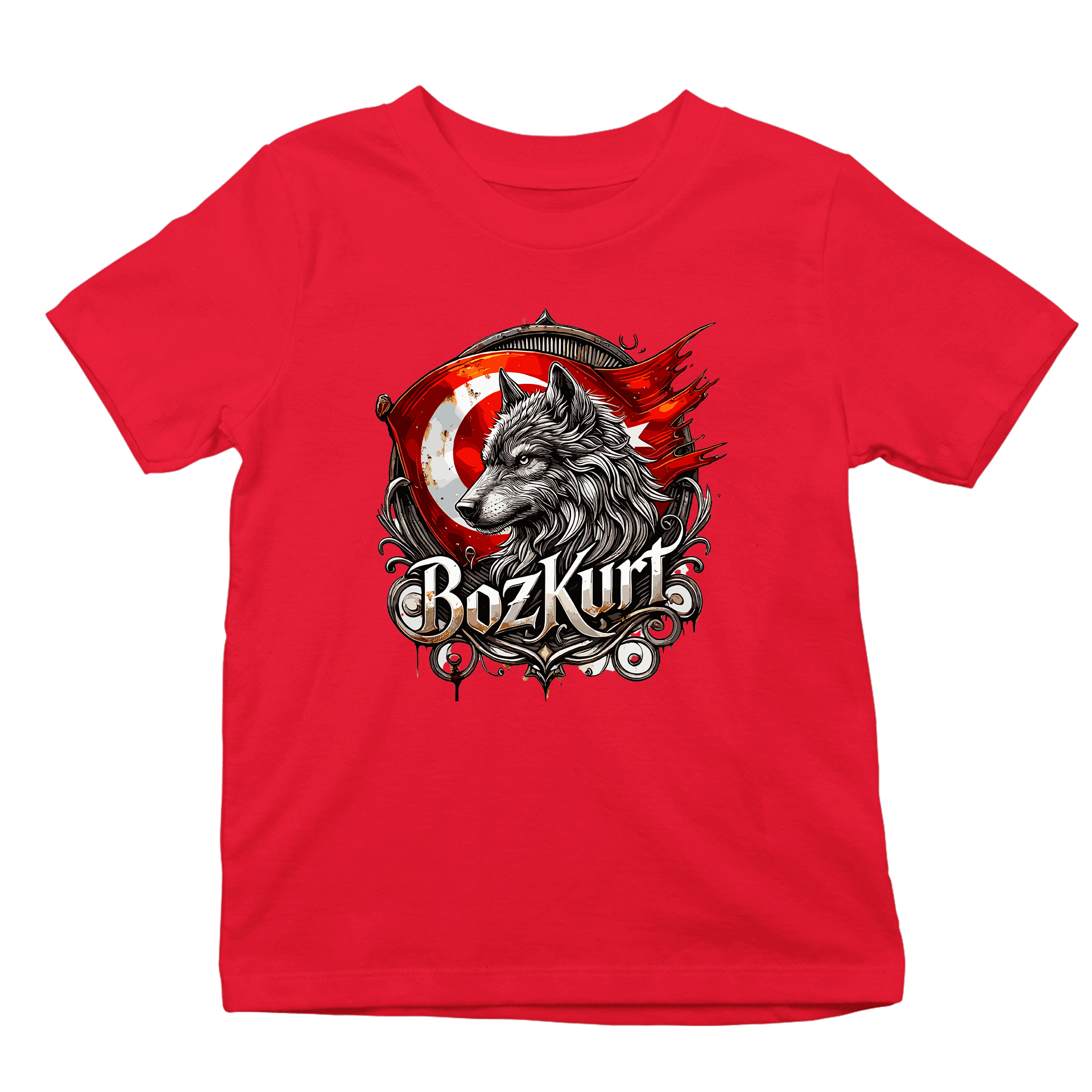 Bozkurt V Ön Baskılı (Çocuk unisex tişört)