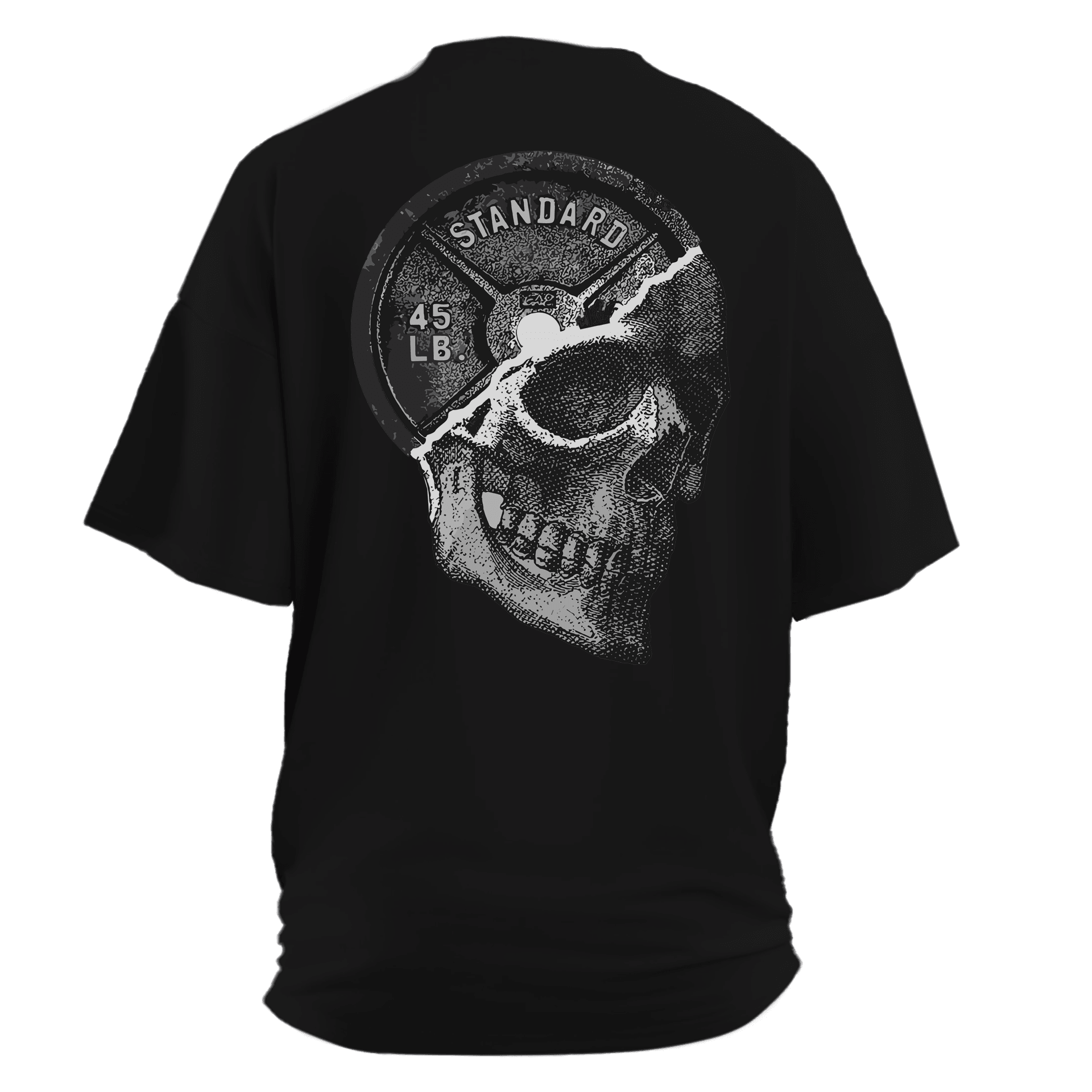Dumbell Skull II Ön Ve Arka Baskılı Spor Series (Unisex Tişört )